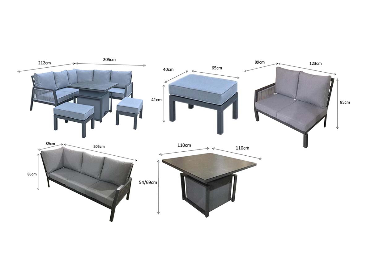 Signature Weave Bettina Corner Dining Set - Grey
