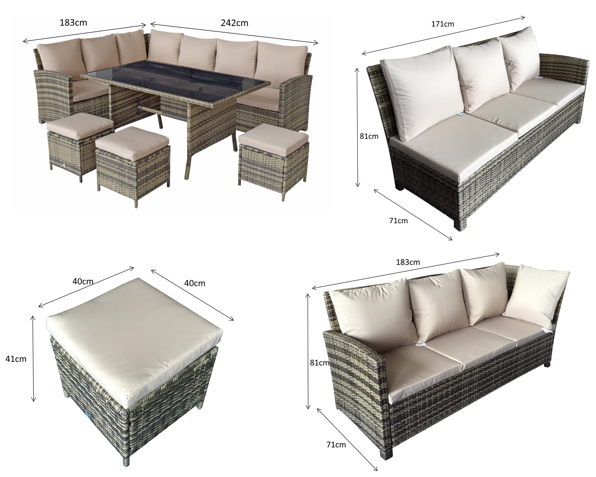Signature Weave Charlotte Corner Dining Set with Lifting Table