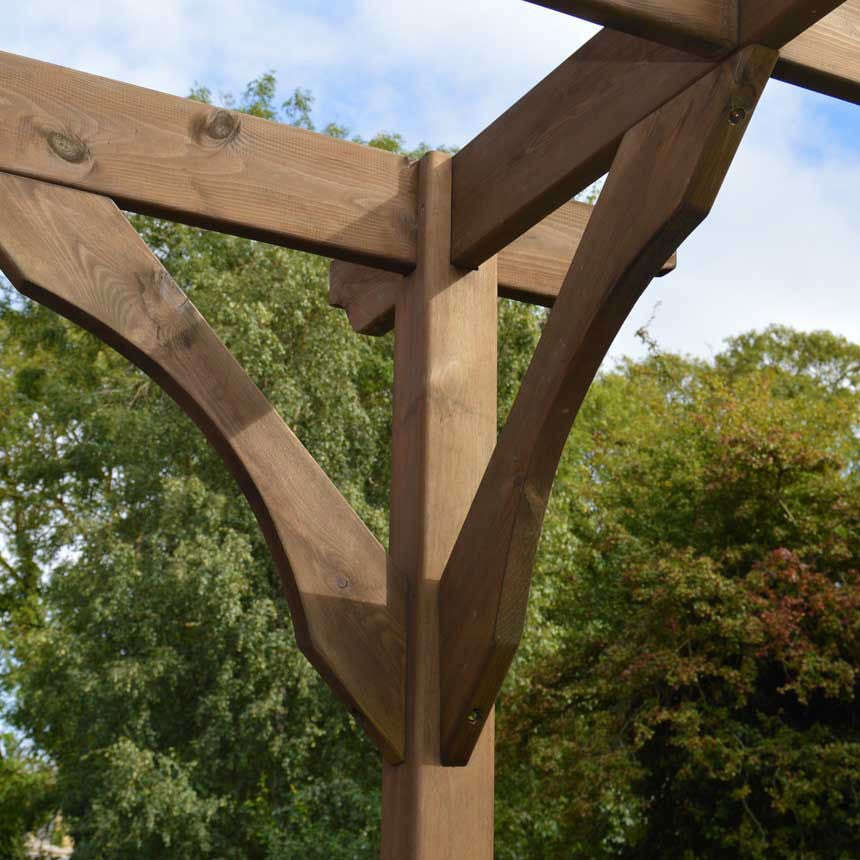 Exceptional Garden:Premium Lean To Pergola with Three Posts