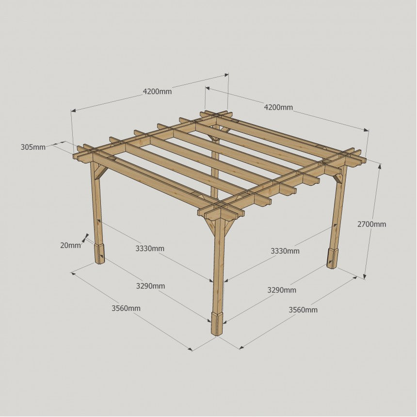 Double Premium Pergola with Four Posts
