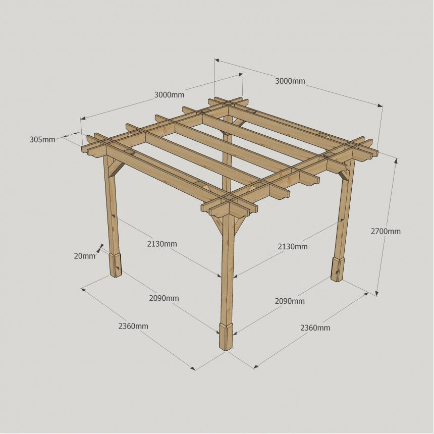 Double Premium Pergola with Four Posts