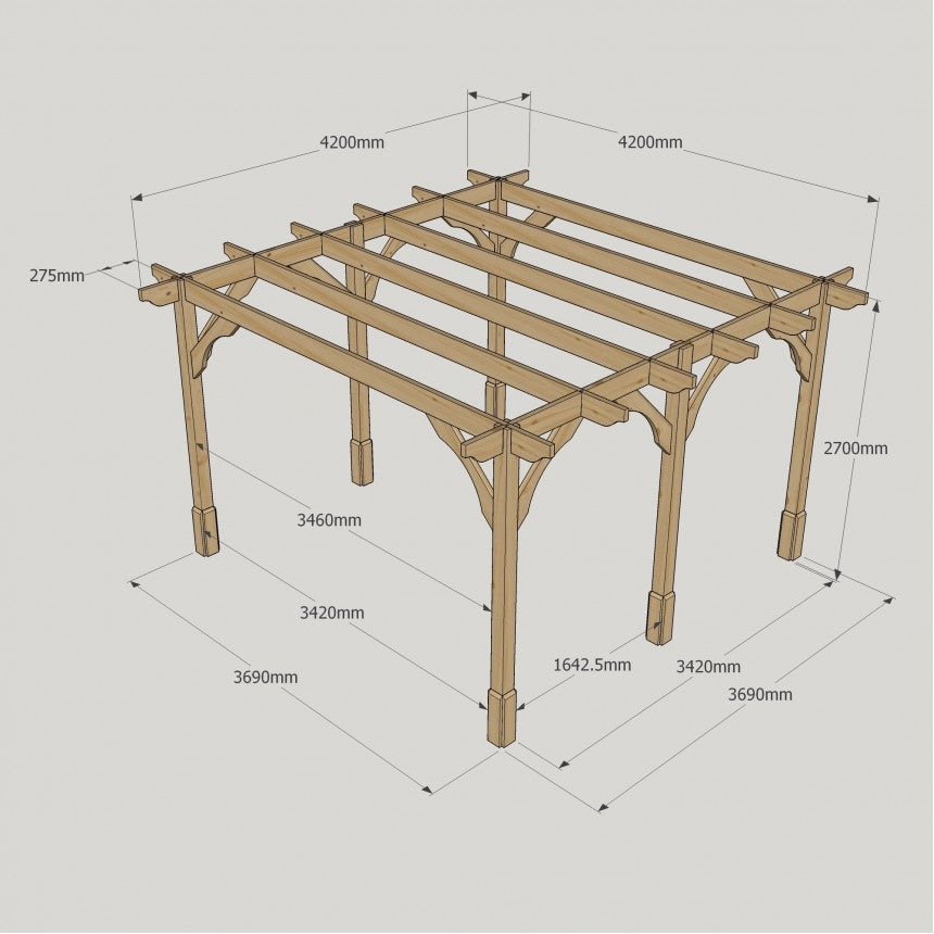 Premium Pergola with Six Posts