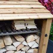 Exceptional Garden:Rutland County Burley Log Store with Shelf - 4ft