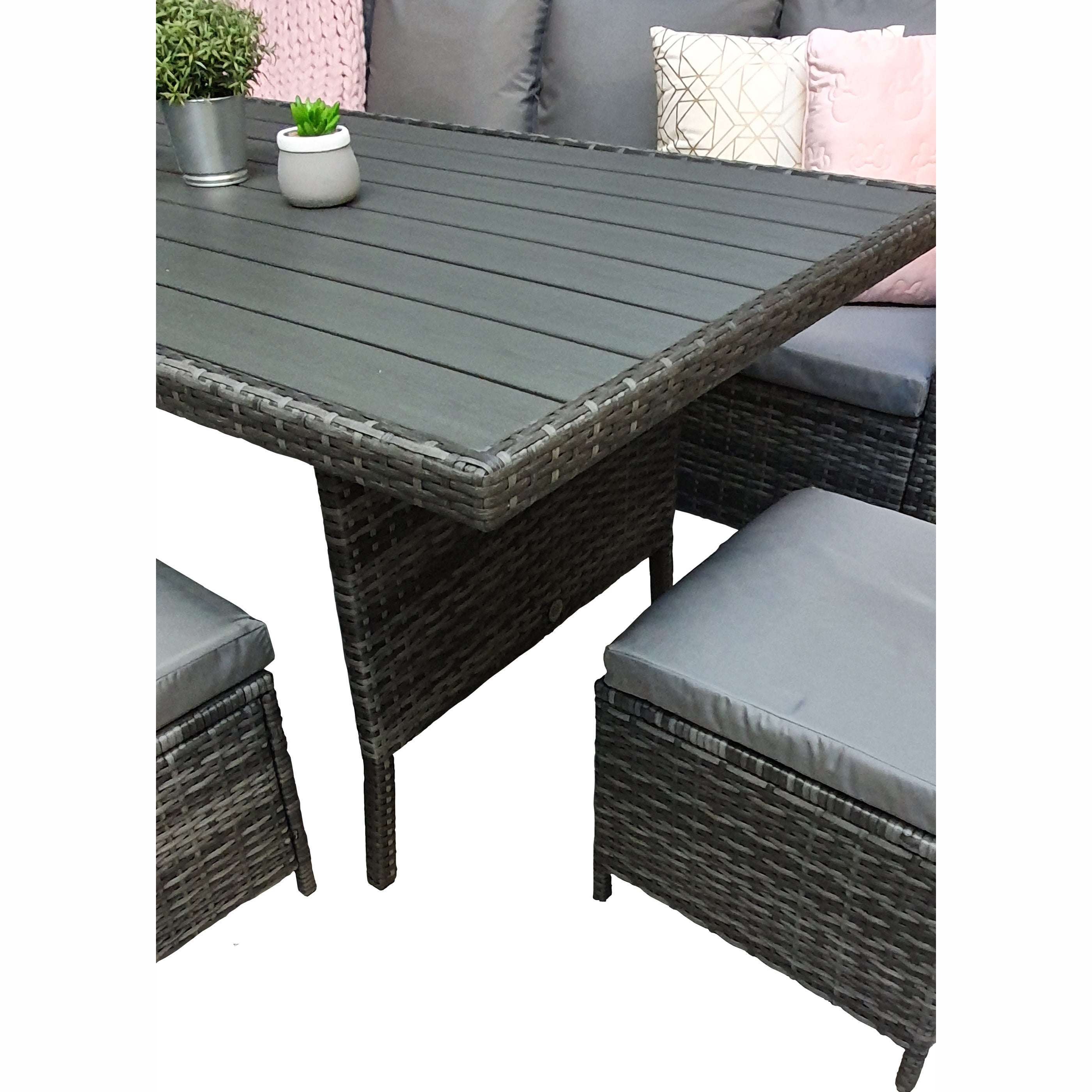 Exceptional Garden:Signature Weave Charlie Polywood Corner Dining Set