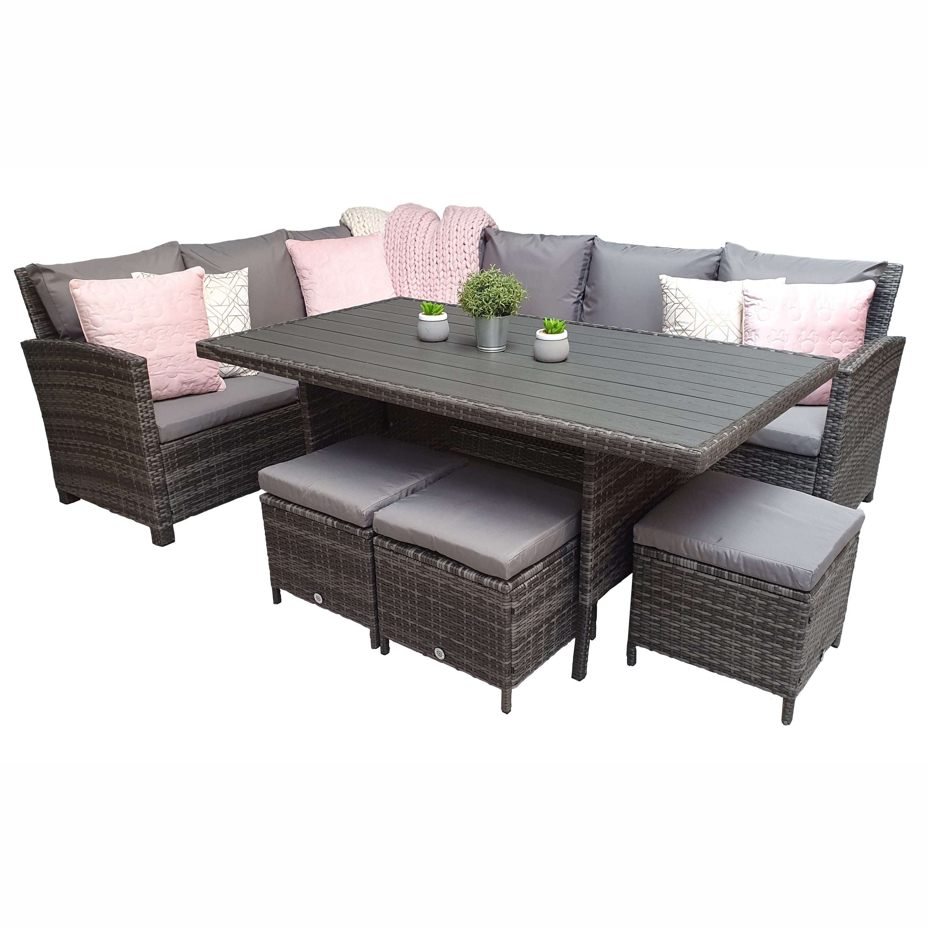 Exceptional Garden:Signature Weave Charlie Polywood Corner Dining Set