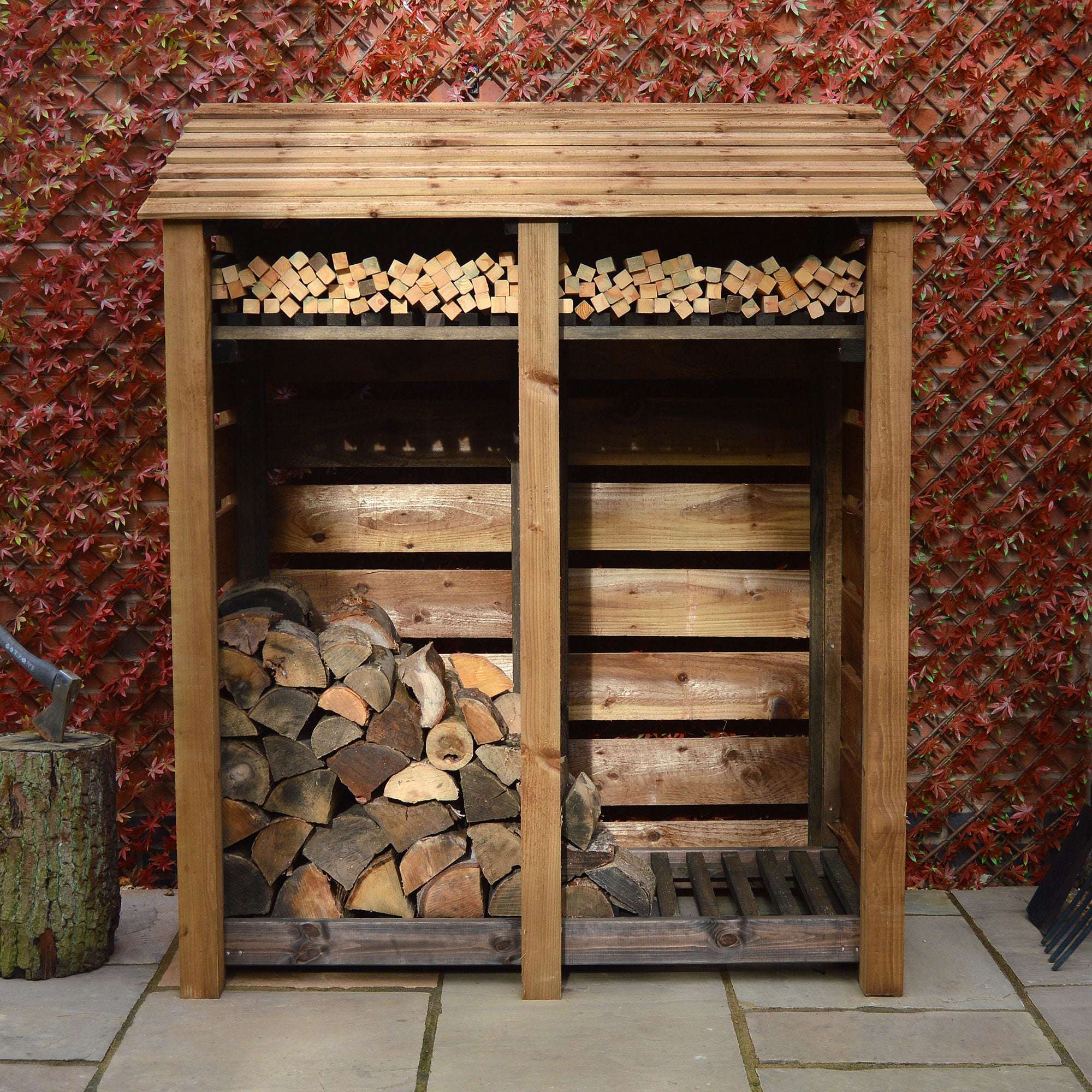 Exceptional Garden:Rutland Country Cottesmore Log Store Kindling Shelf - 6ft