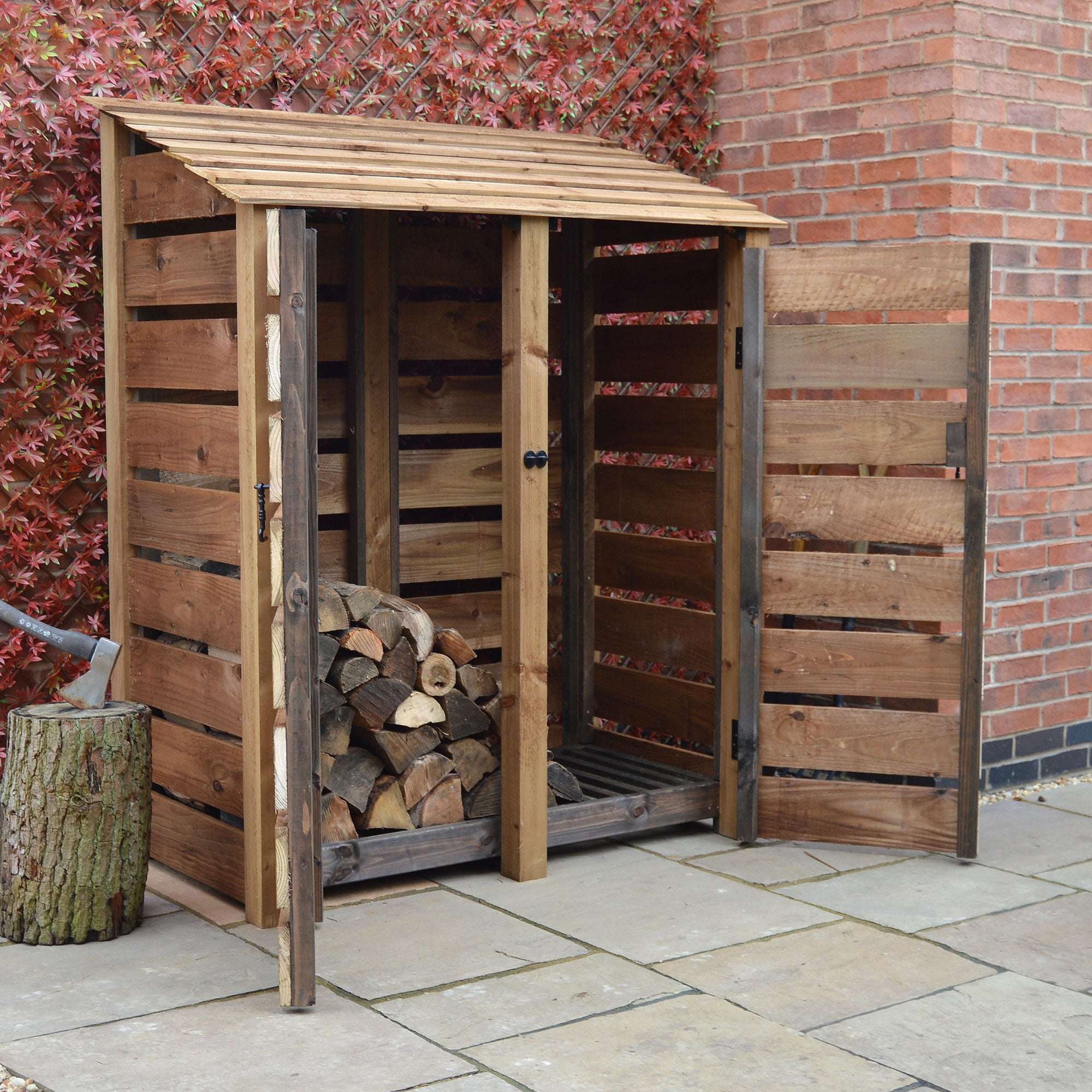 Exceptional Garden:Rutland Country Cottesmore Log Store with Door - 6ft