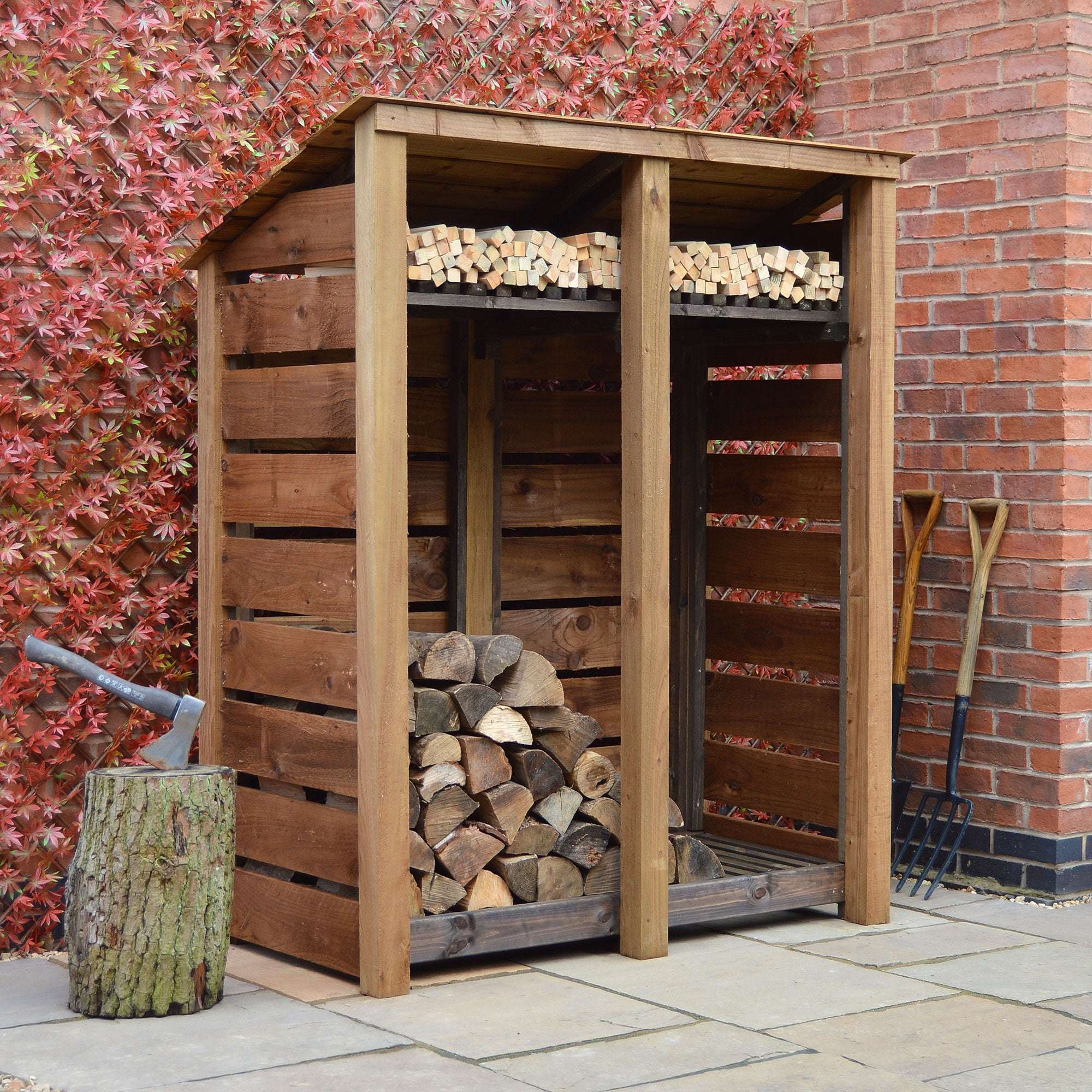 Rutland Country Cottesmore Log Store Kindling Shelf - 6ft:Rutland County,Exceptional Garden