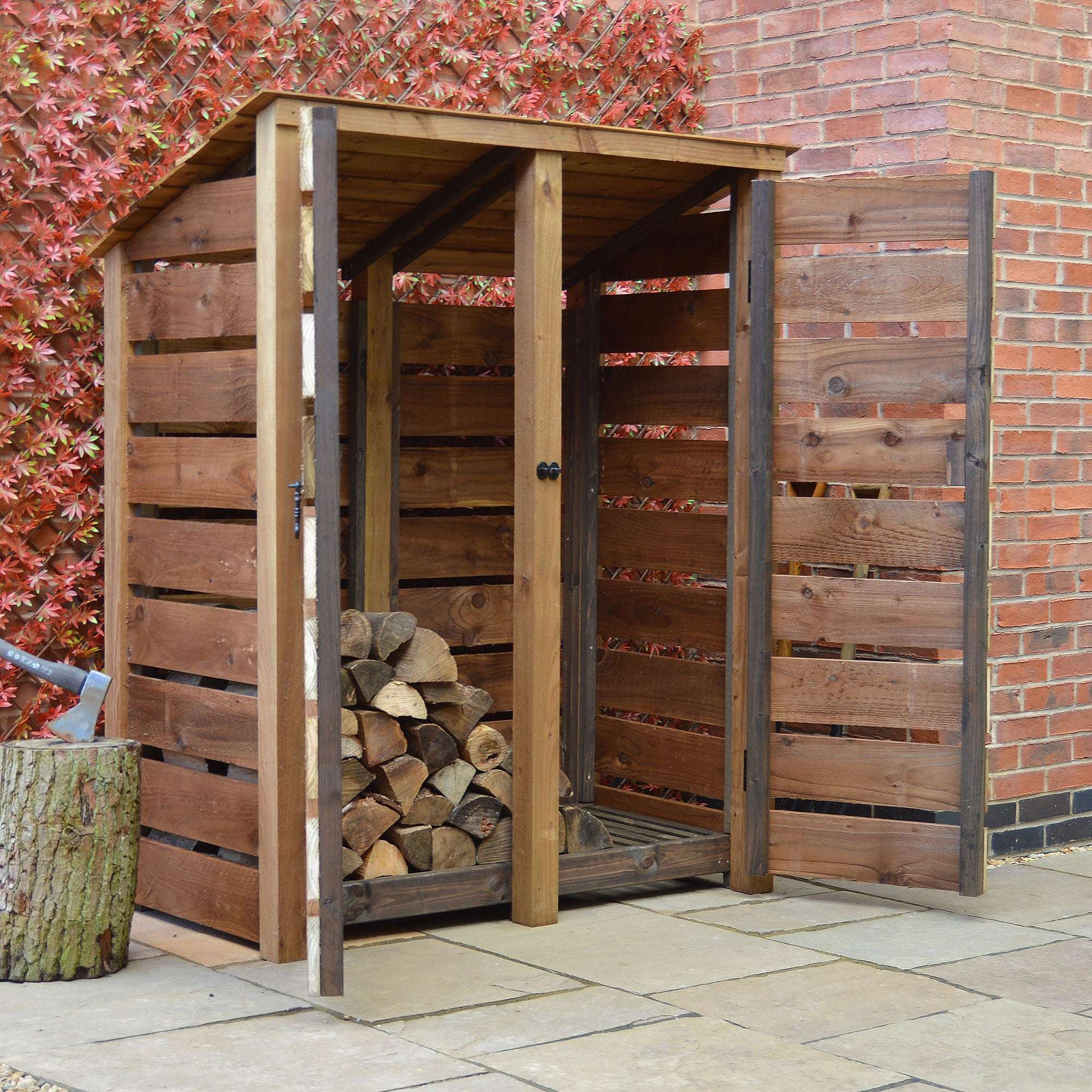Exceptional Garden:Rutland Country Cottesmore Log Store with Door - 6ft