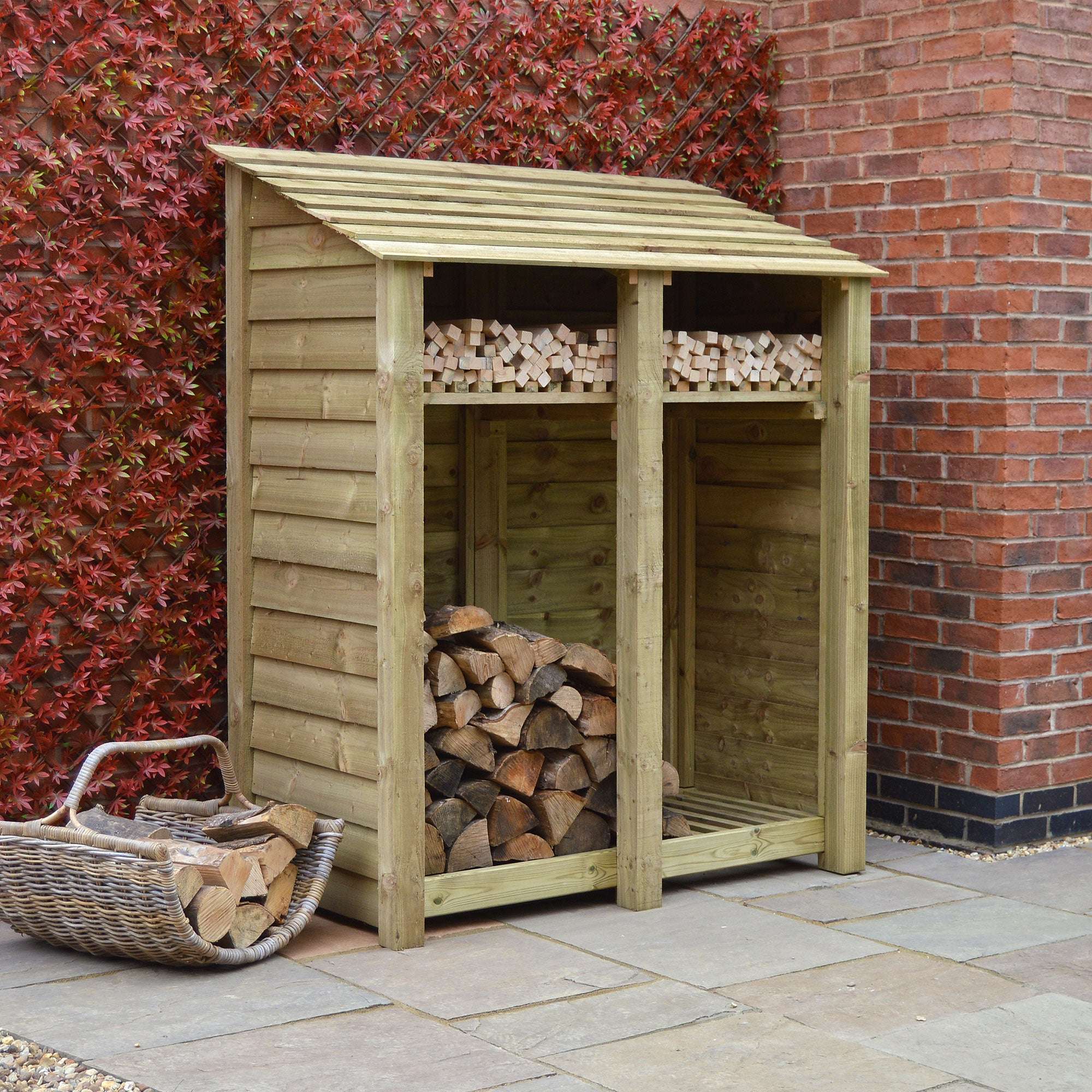 Exceptional Garden:Rutland Country Cottesmore Log Store Kindling Shelf - 6ft