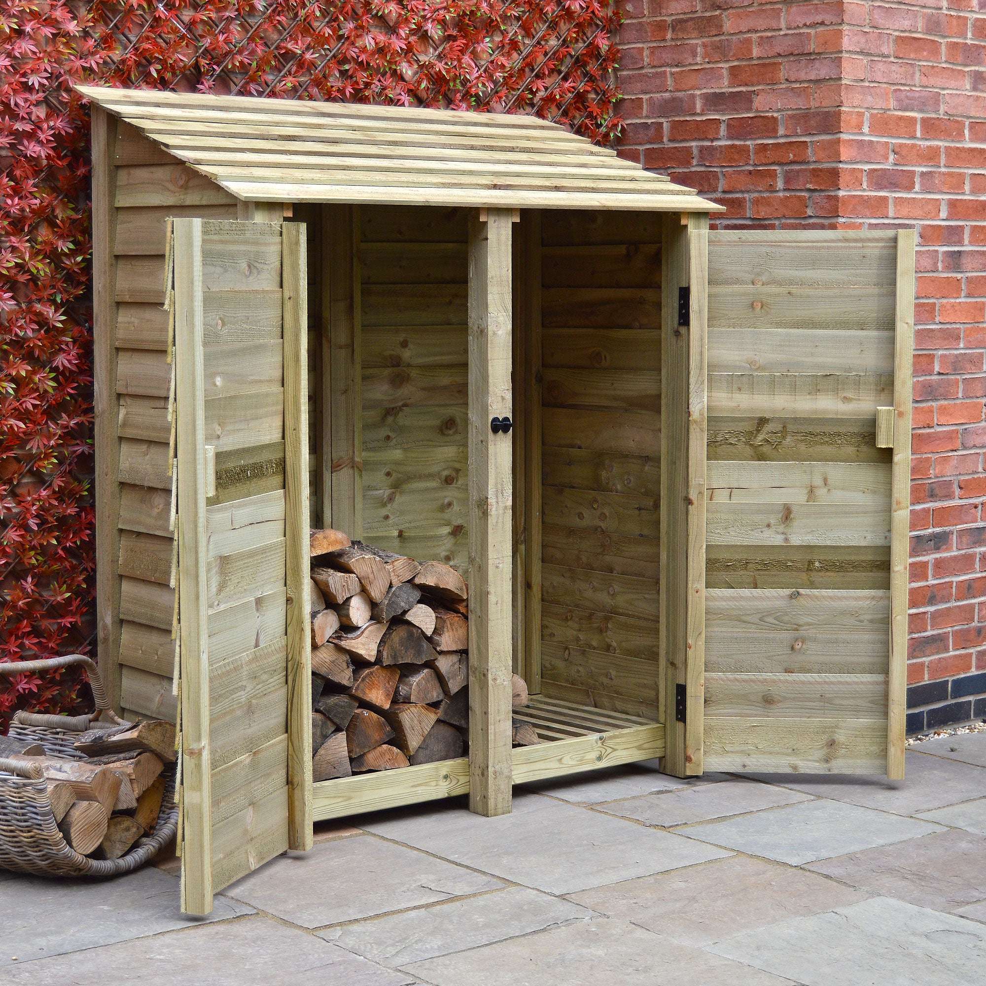 Exceptional Garden:Rutland Country Cottesmore Log Store with Door - 6ft