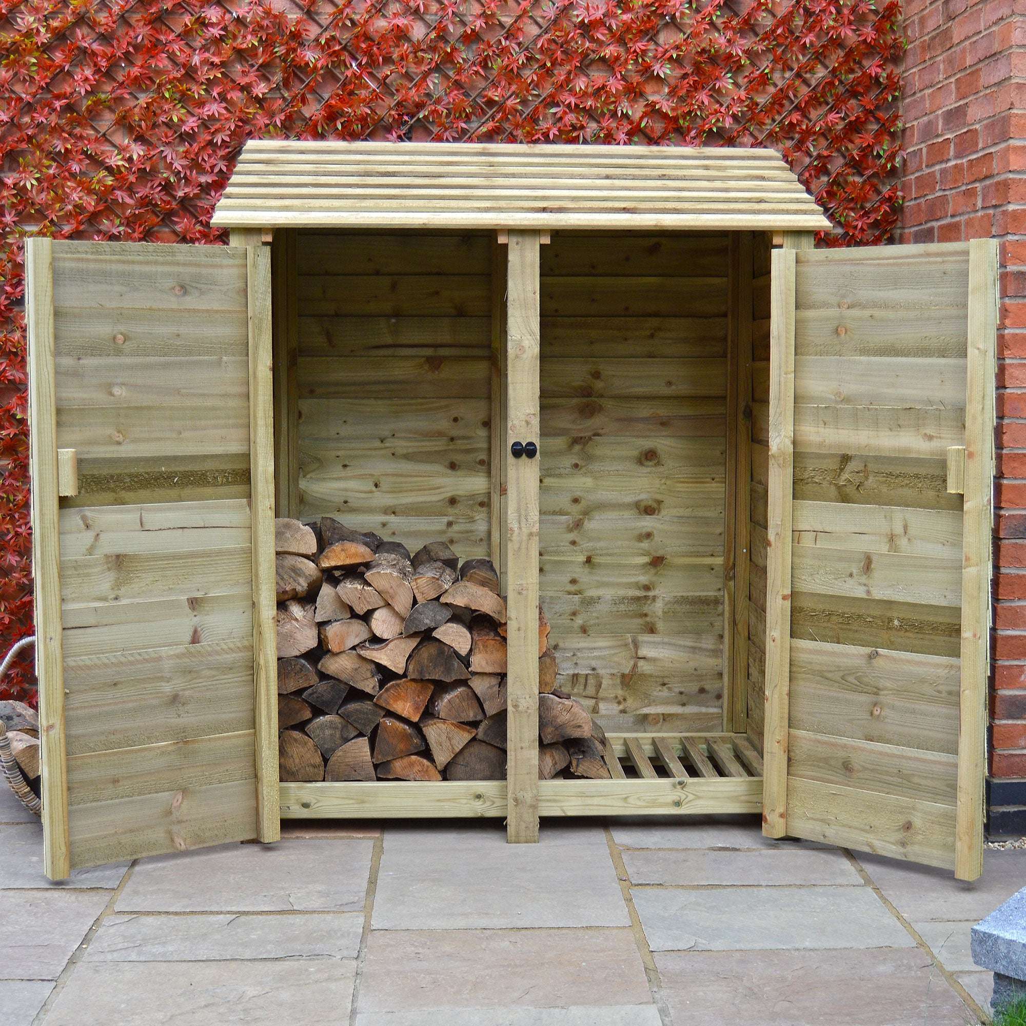 Exceptional Garden:Rutland Country Cottesmore Log Store with Door - 6ft