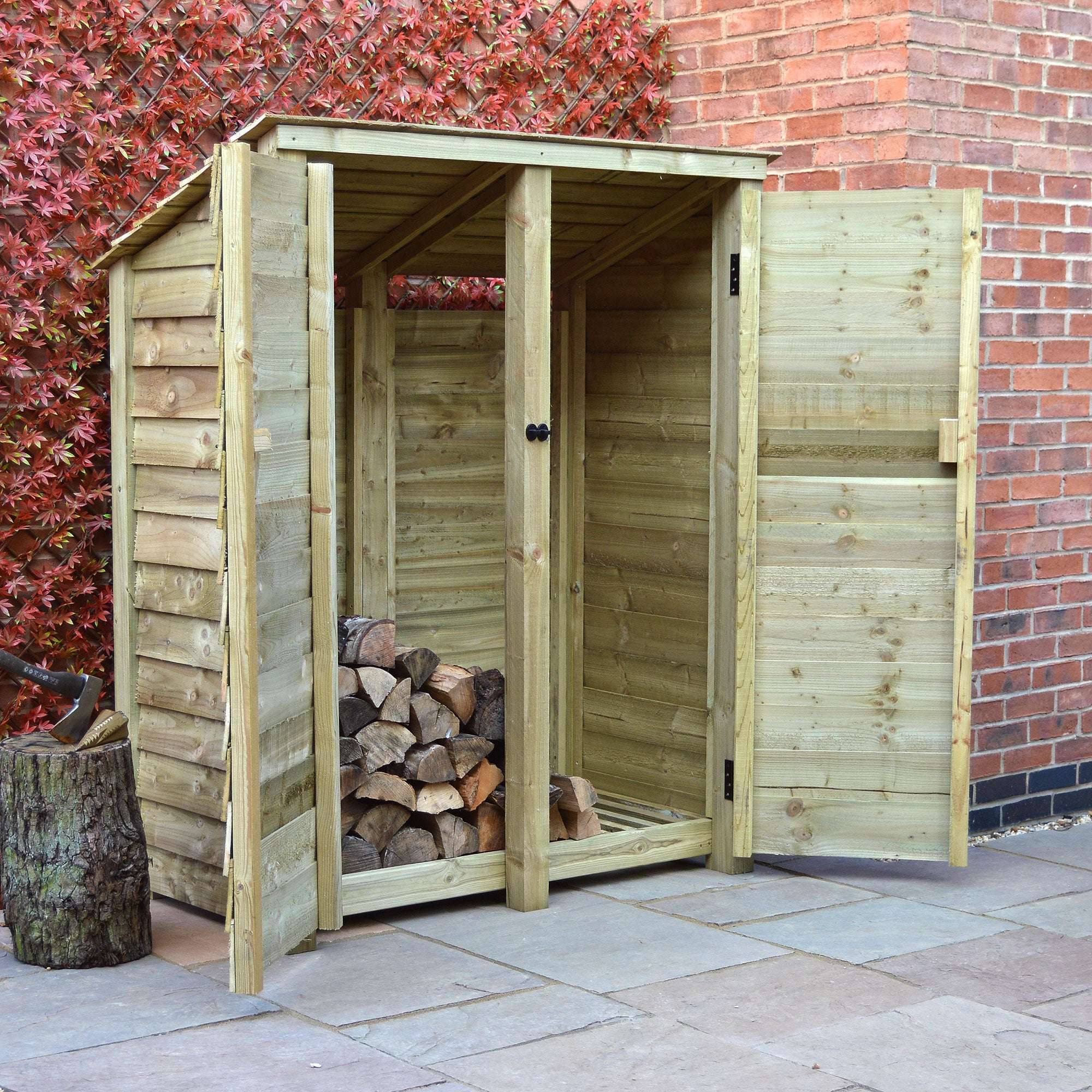 Exceptional Garden:Rutland Country Cottesmore Log Store with Door - 6ft