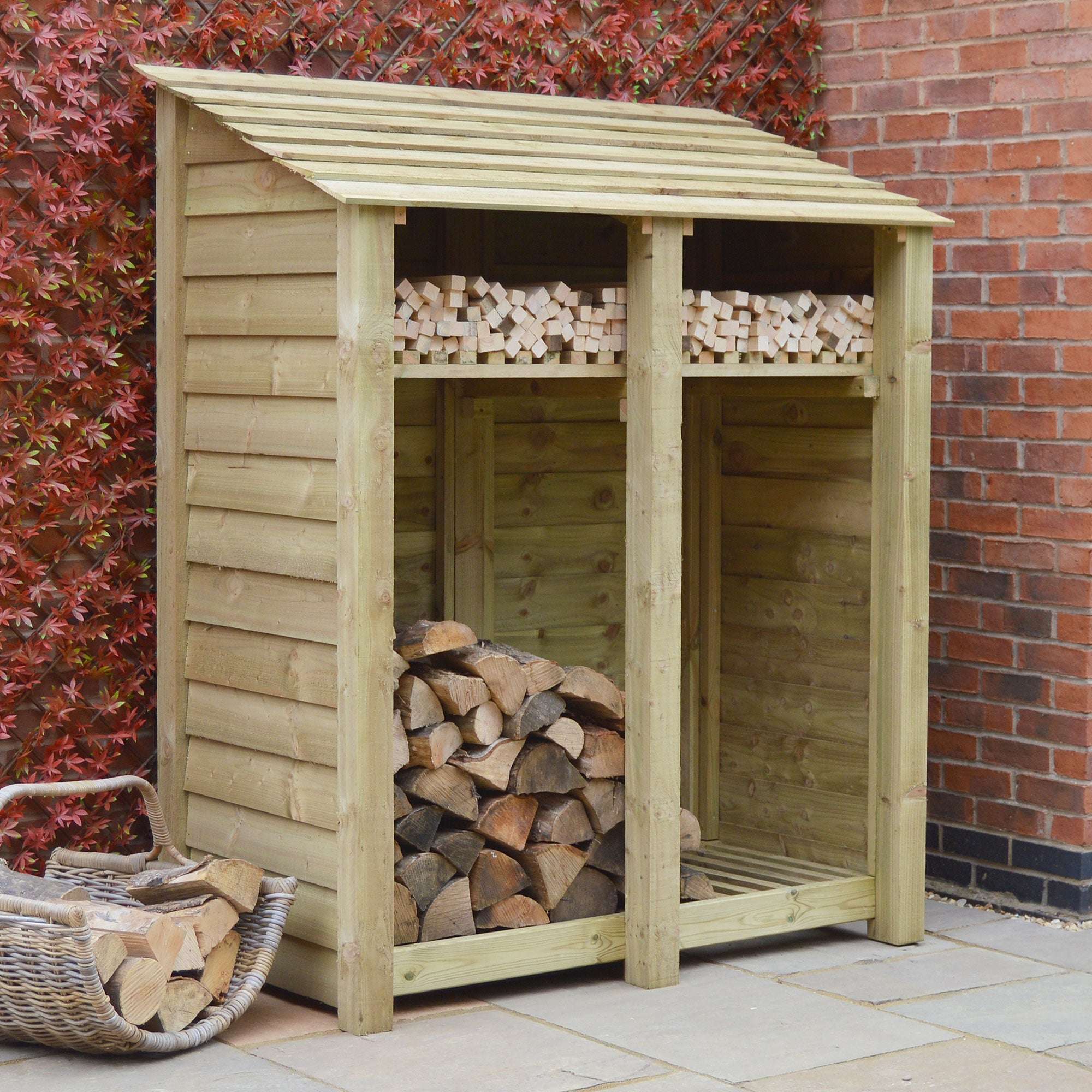 Rutland Country Cottesmore Log Store Kindling Shelf - 6ft:Rutland County,Exceptional Garden