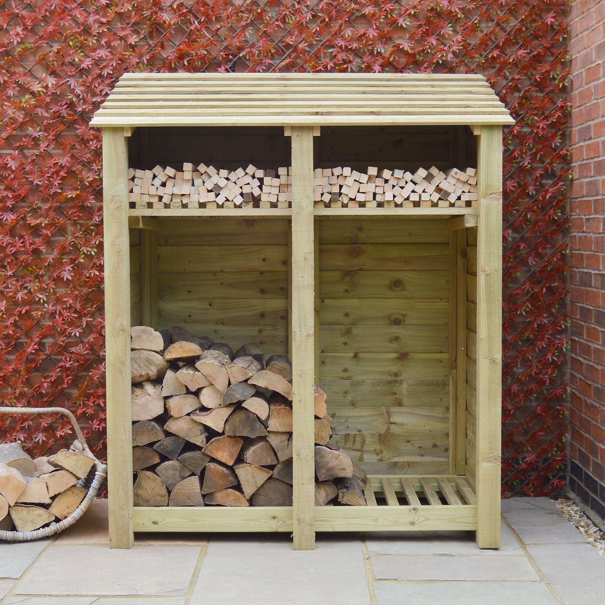 Exceptional Garden:Rutland Country Cottesmore Log Store Kindling Shelf - 6ft