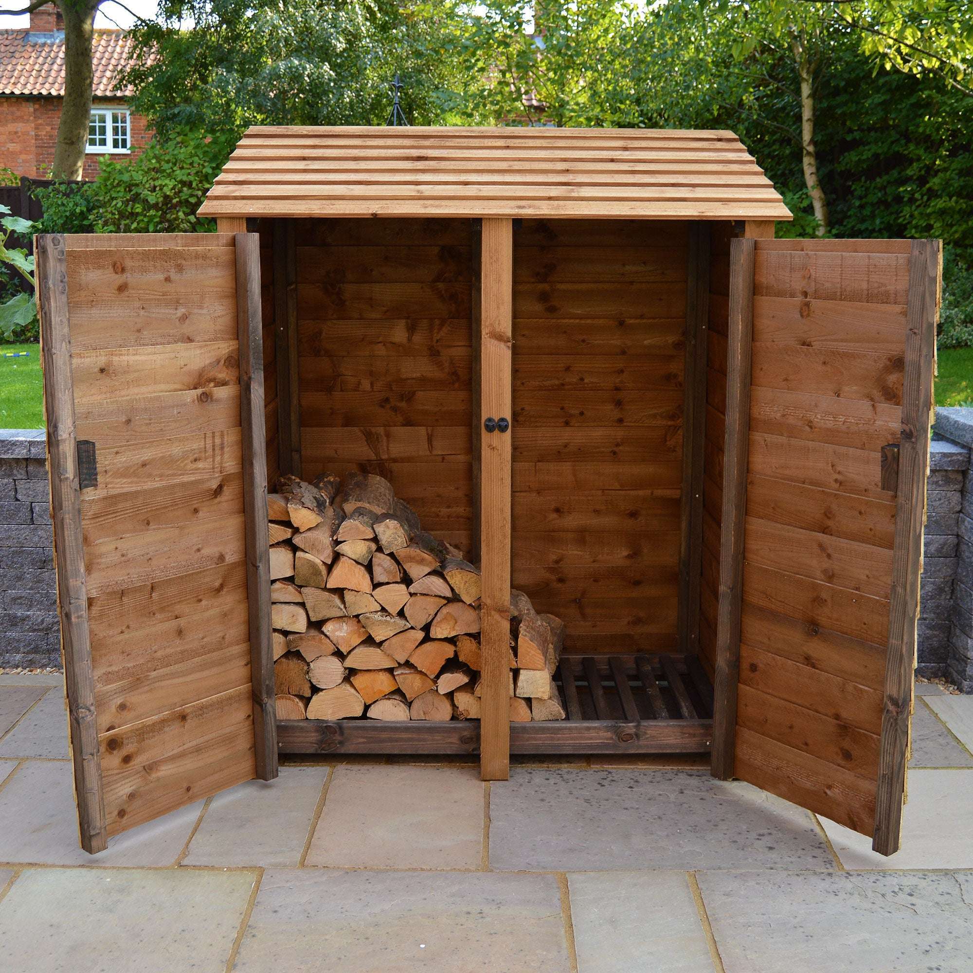 Exceptional Garden:Rutland Country Cottesmore Log Store with Door - 6ft