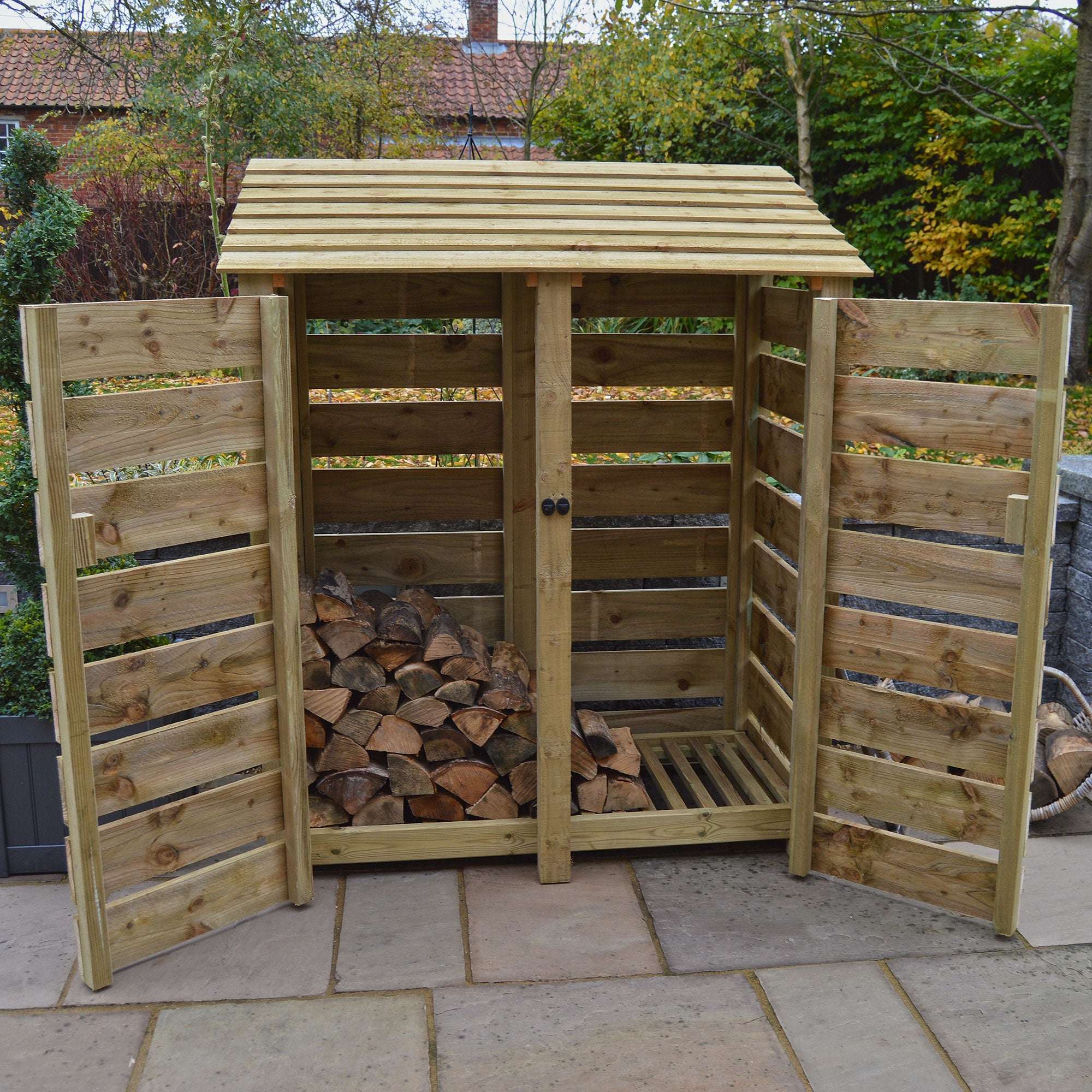 Exceptional Garden:Rutland Country Cottesmore Log Store with Door - 6ft