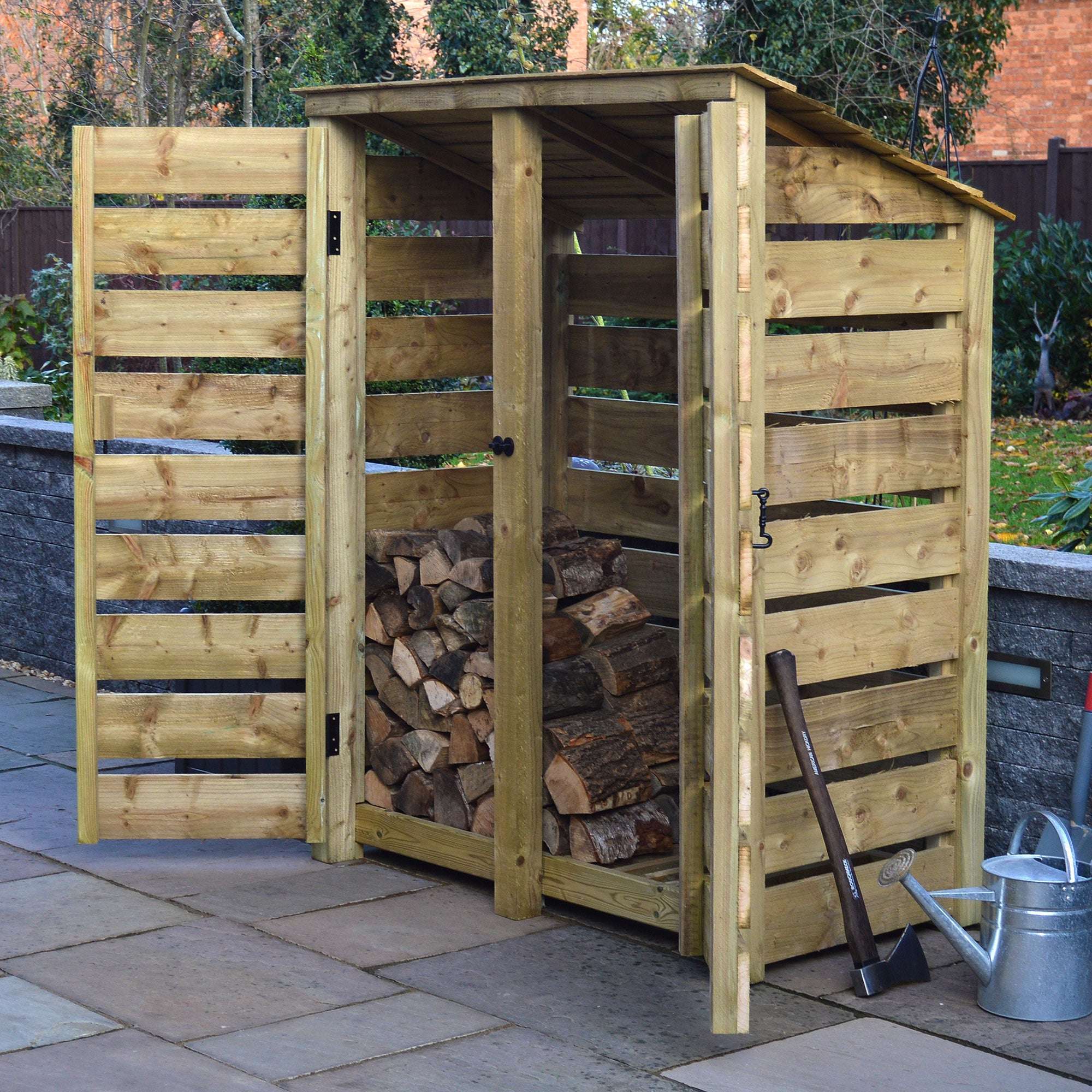 Exceptional Garden:Rutland Country Cottesmore Log Store with Door - 6ft