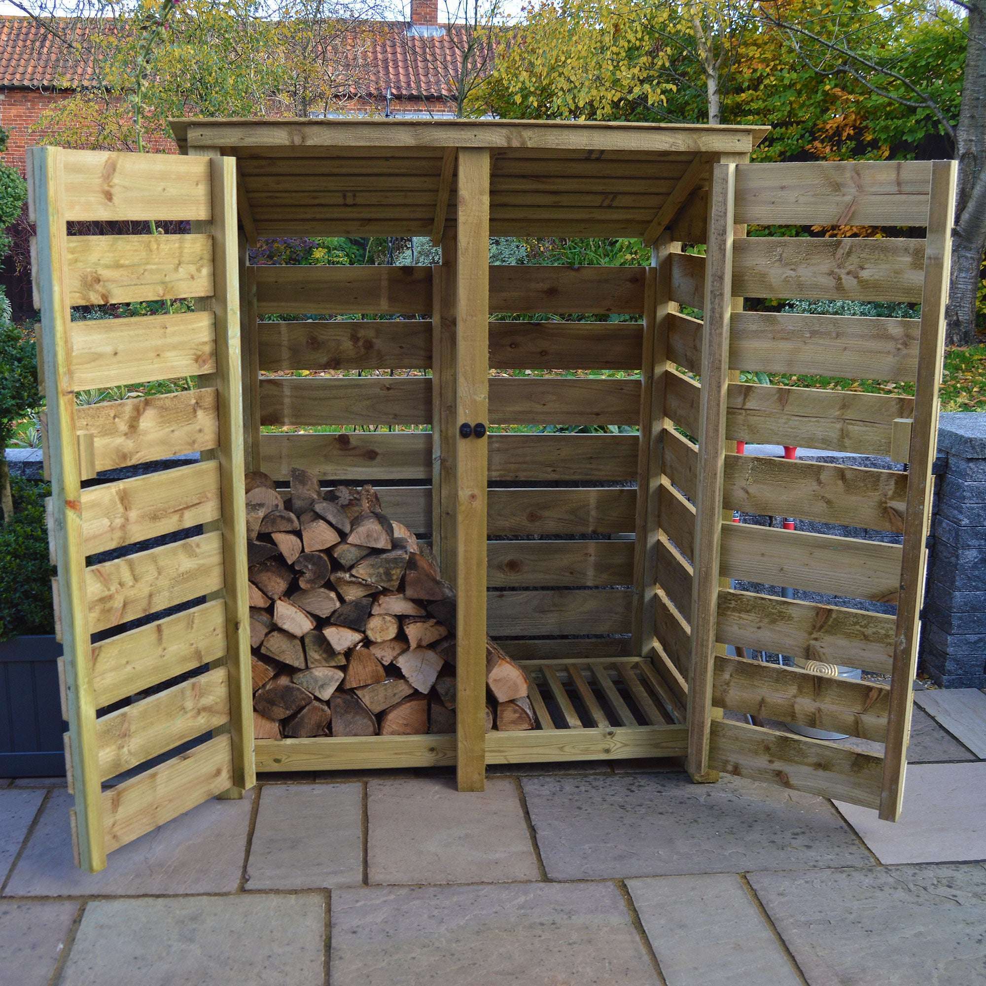 Exceptional Garden:Rutland Country Cottesmore Log Store with Door - 6ft