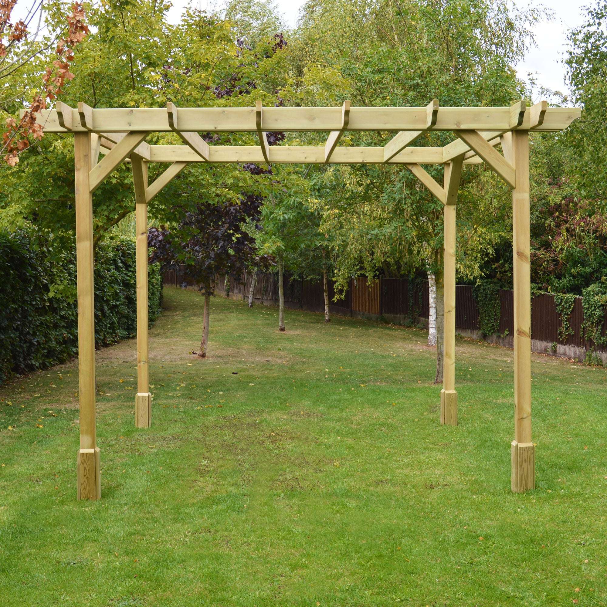 Double Premium Pergola with Four Posts:Rutland County,Exceptional Garden