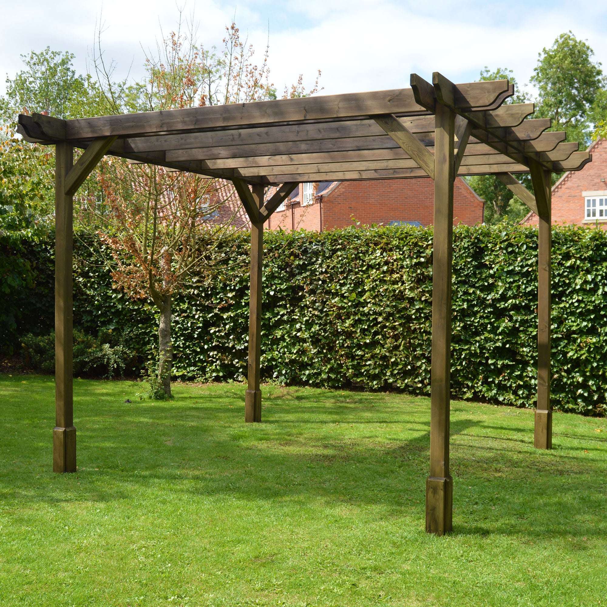 Double Premium Pergola with Four Posts:Rutland County,Exceptional Garden