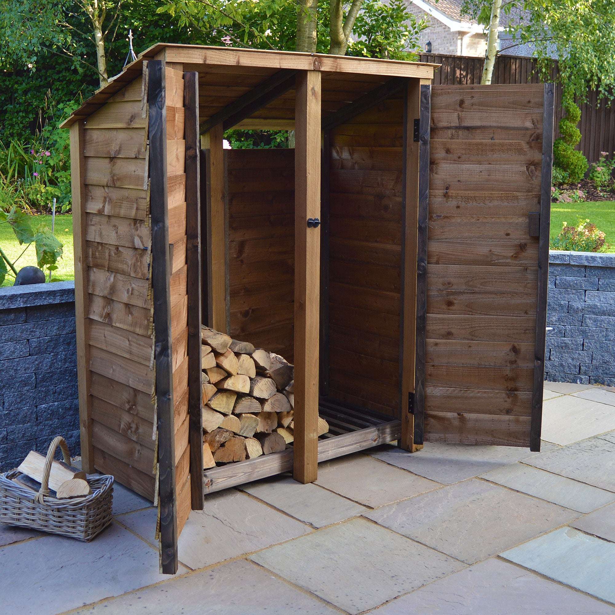 Exceptional Garden:Rutland Country Cottesmore Log Store with Door - 6ft
