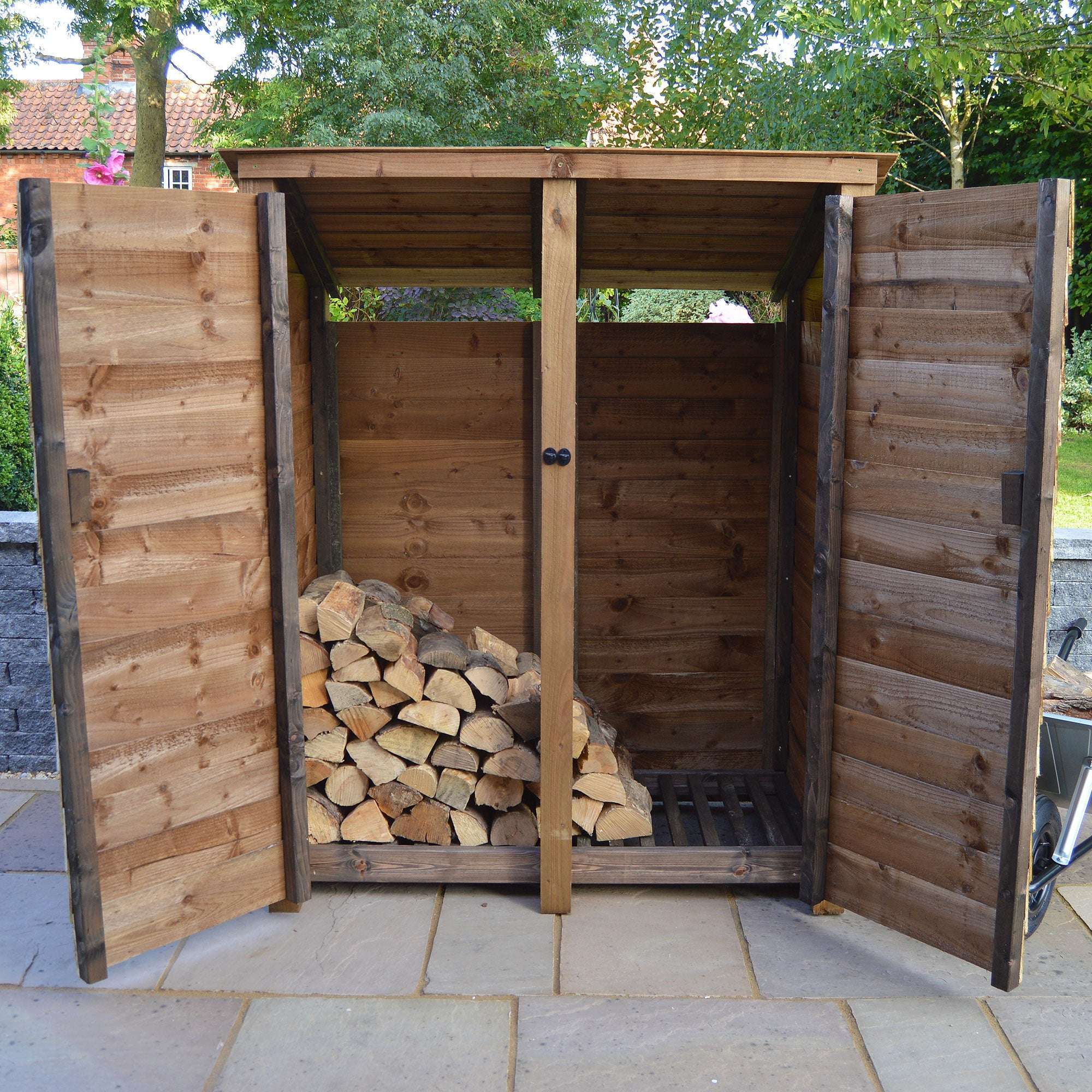 Exceptional Garden:Rutland Country Cottesmore Log Store with Door - 6ft