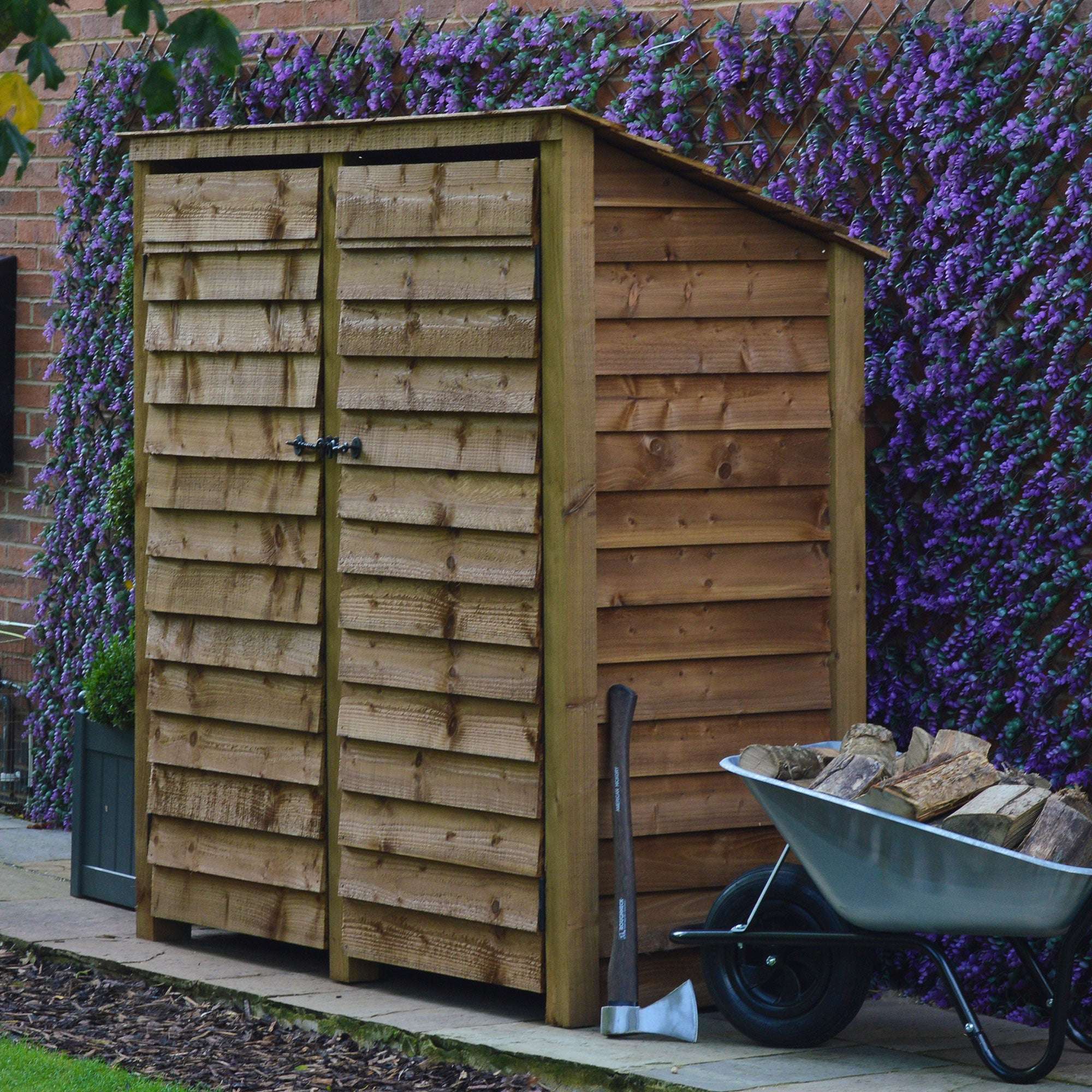 Exceptional Garden:Rutland Country Hambleton Log Store with Kindling Shelf and Door - 6ft
