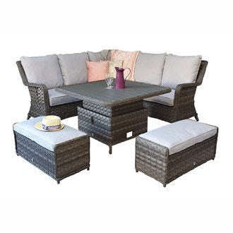 Exceptional Garden:Signature Weave Mia Corner Dining Set with Lifting Table