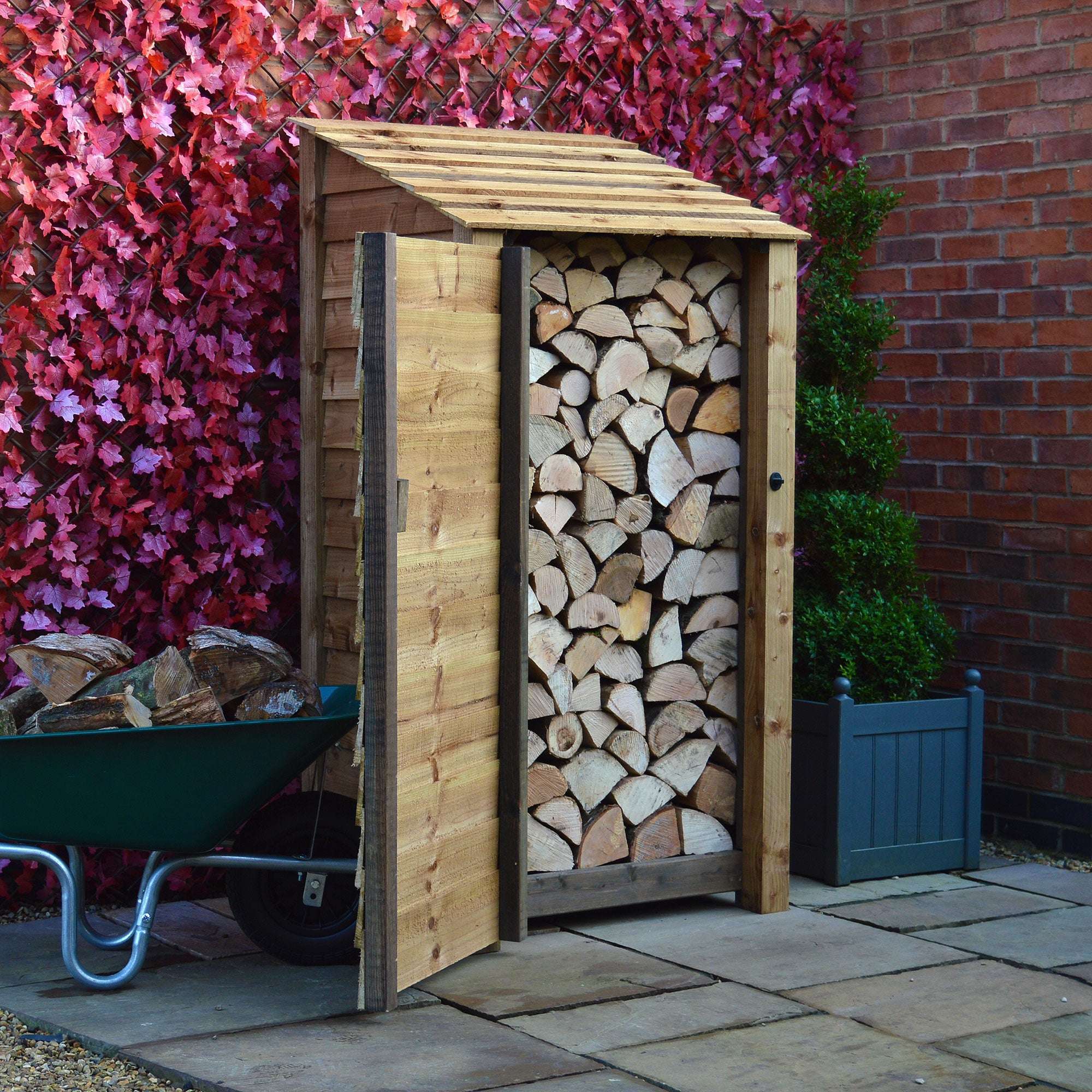 Exceptional Garden:Rutland County Burley Log Store with Door - 6ft