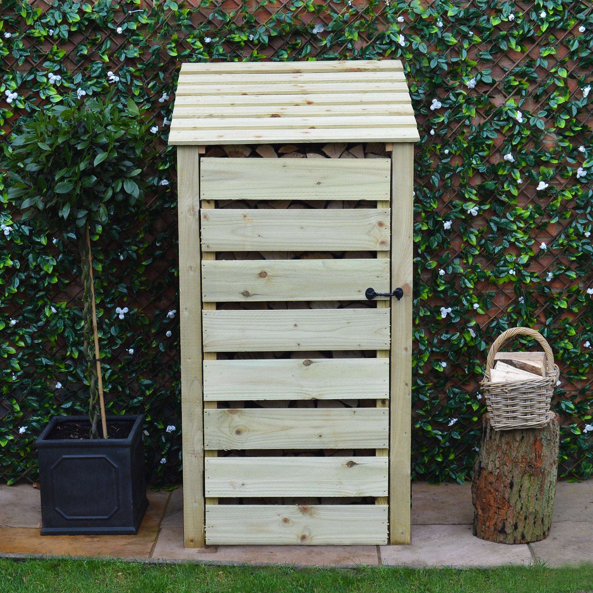 Rutland County Burley Log Store with Door - 6ft:Rutland County,Exceptional Garden