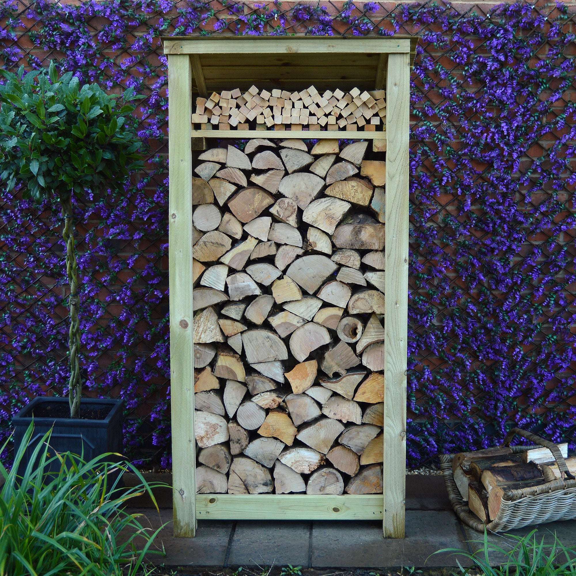 Rutland Country Burley Log Store with Kindling Shelf - 6ft:Rutland County,Exceptional Garden
