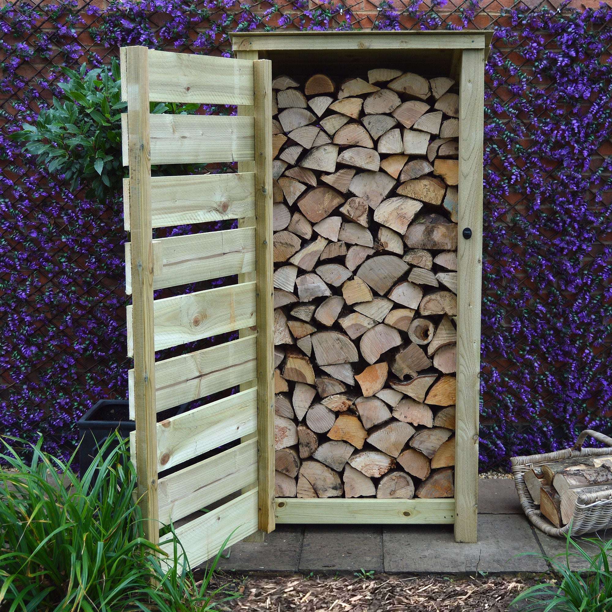 Exceptional Garden:Rutland County Burley Log Store with Door - 6ft