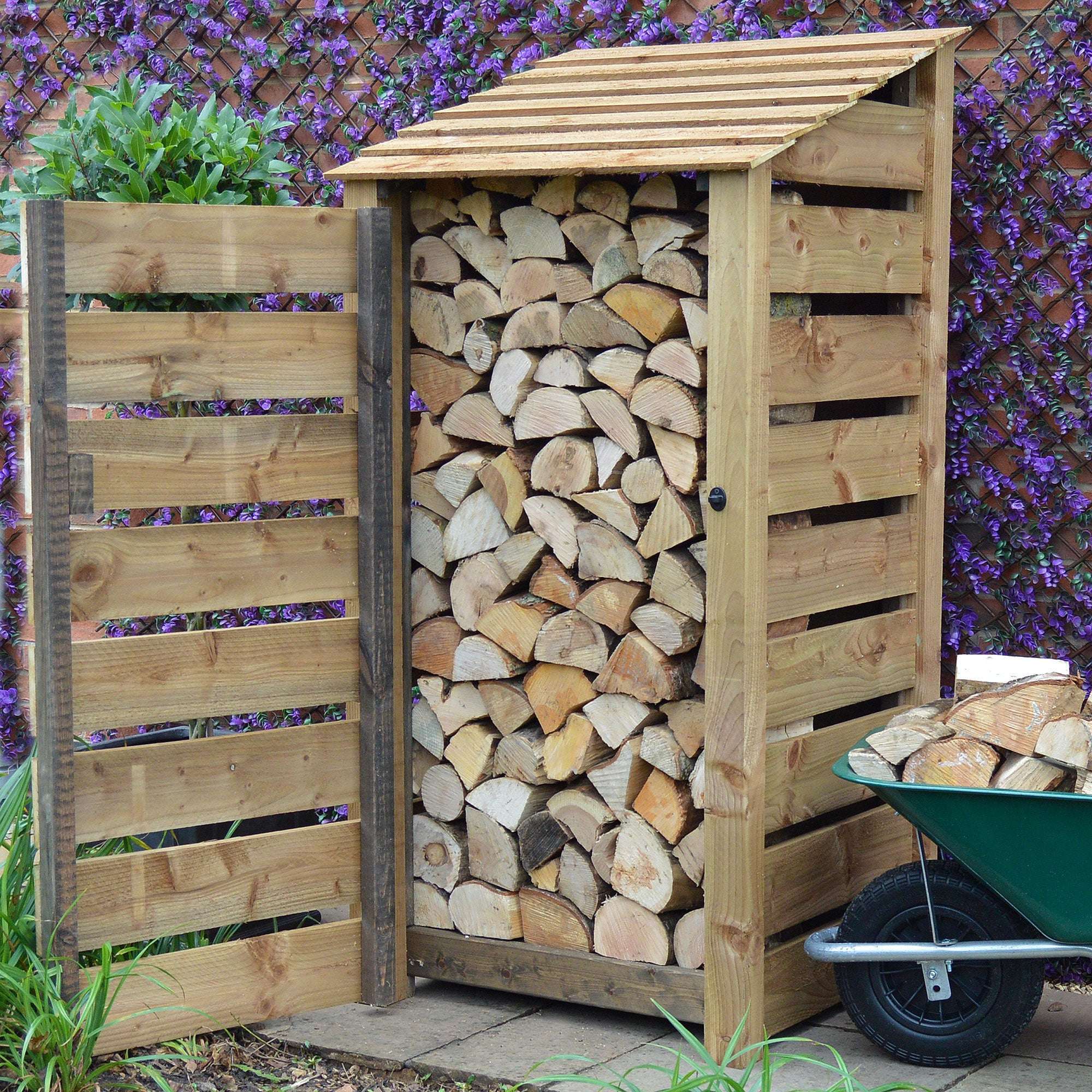 Exceptional Garden:Rutland County Burley Log Store with Door - 6ft