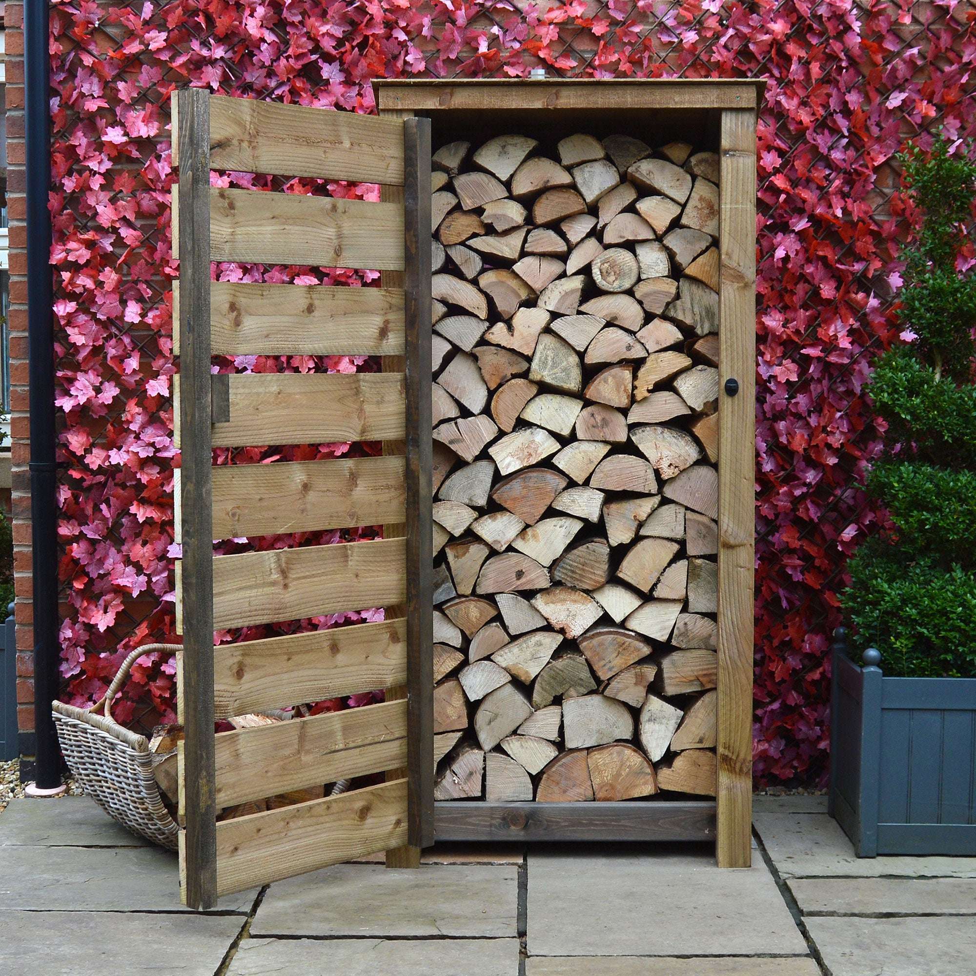 Exceptional Garden:Rutland County Burley Log Store with Door - 6ft