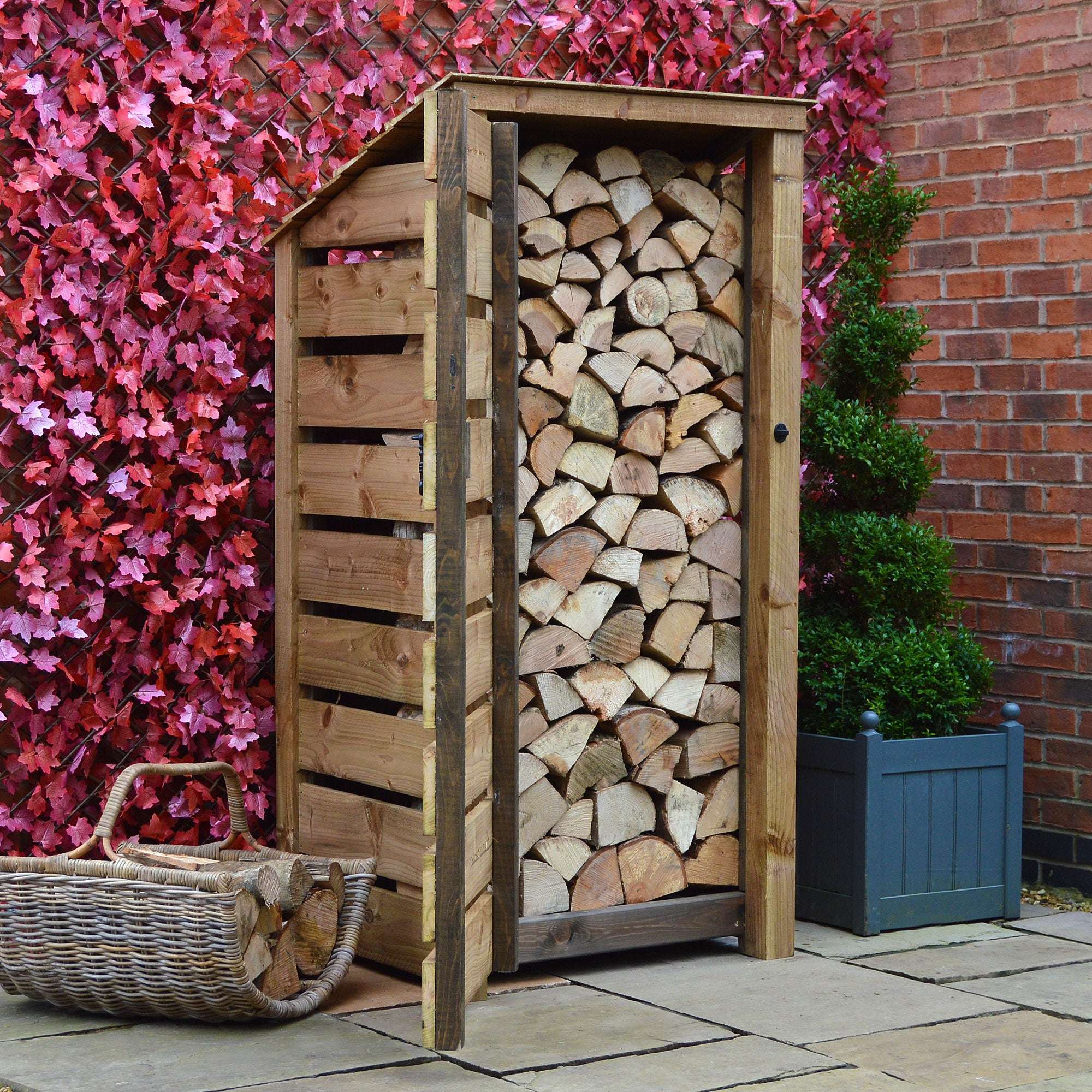 Exceptional Garden:Rutland County Burley Log Store with Door - 6ft