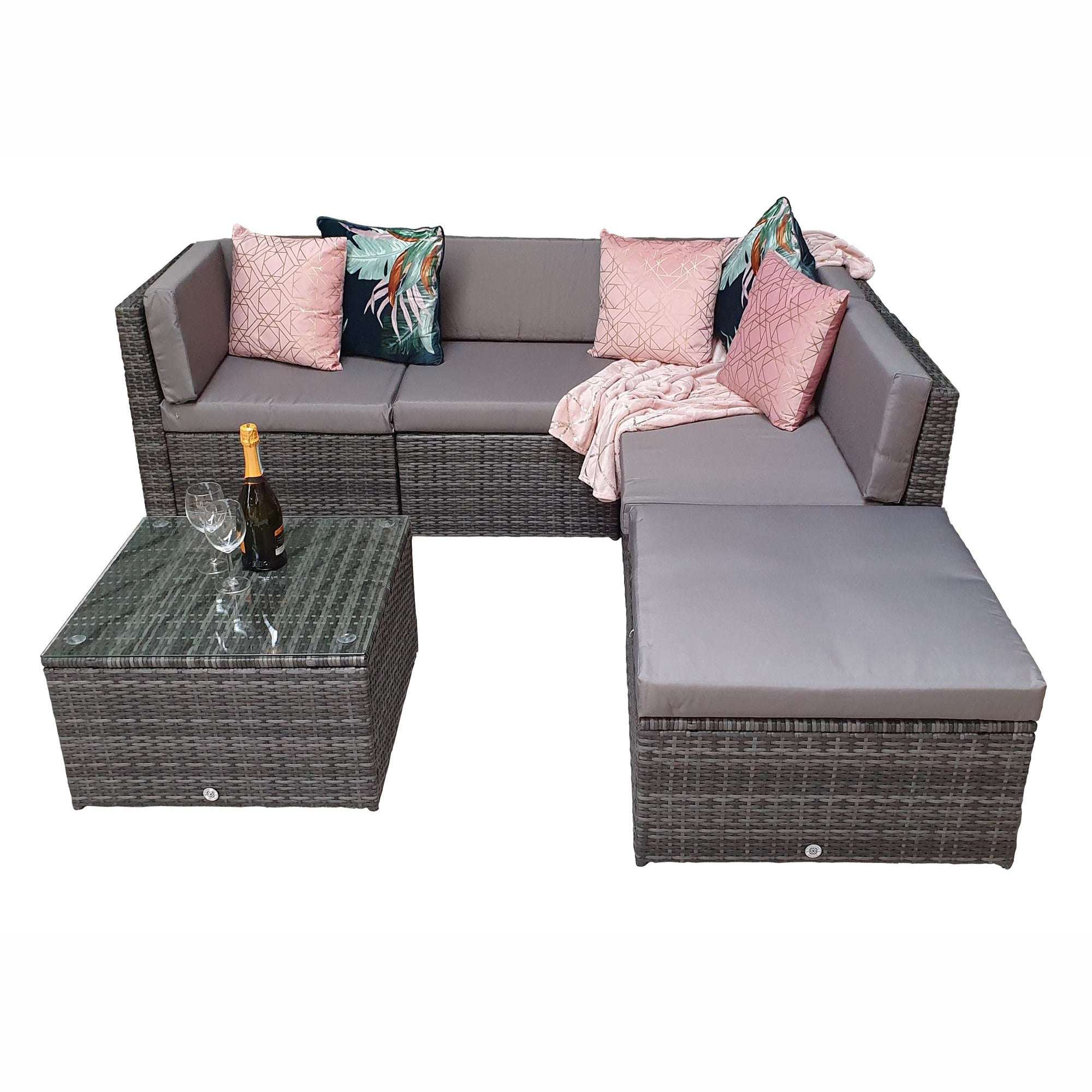 Exceptional Garden:Signature Weave Stella Corner Sofa Set - Grey