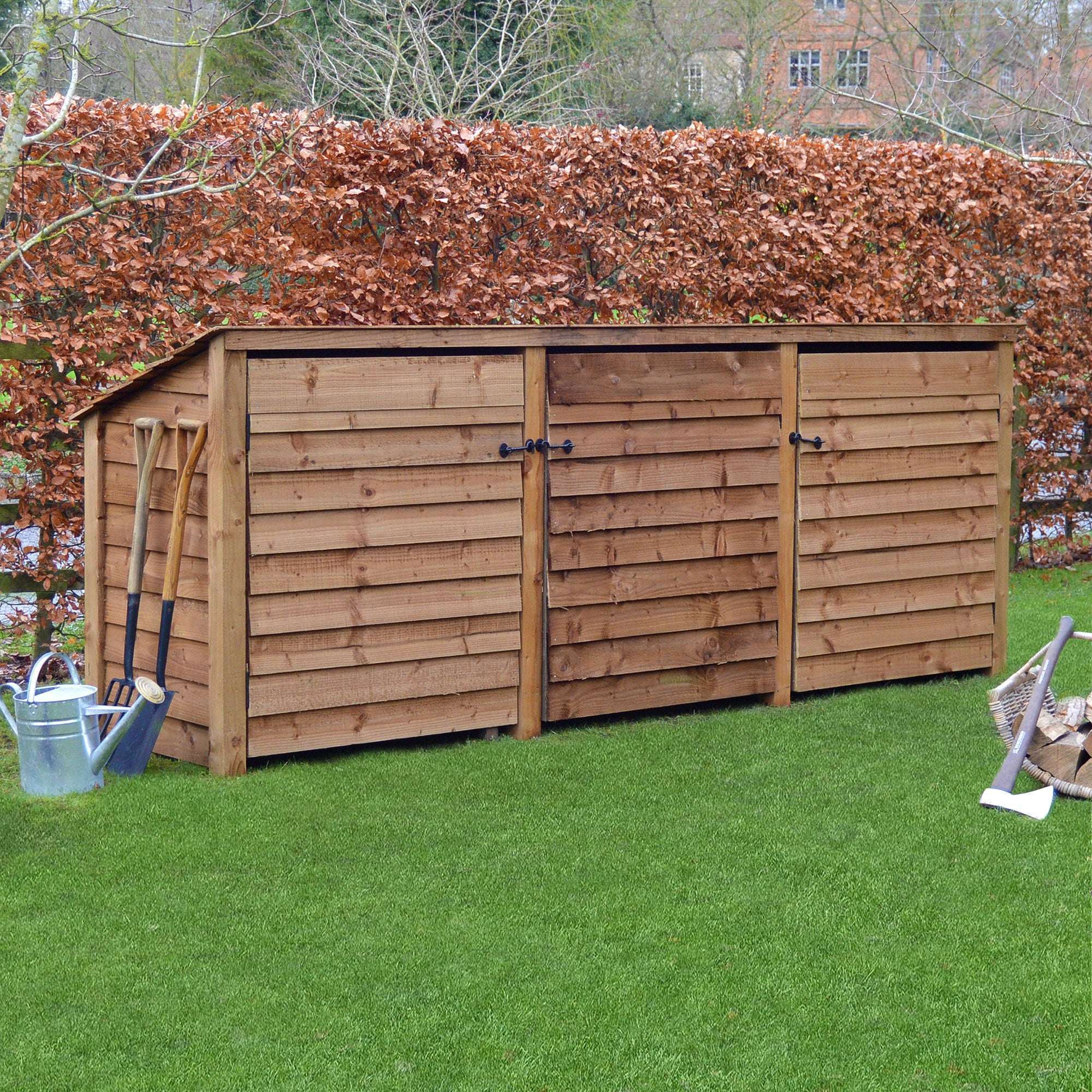 Exceptional Garden:Rutland County Empingham Log Store with Door and Kindling Shelf - 4ft