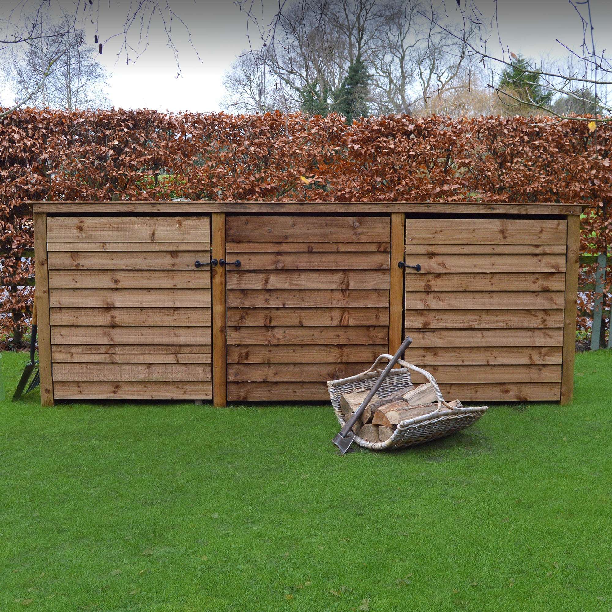 Exceptional Garden:Rutland County Empingham Log Store with Door and Kindling Shelf - 4ft
