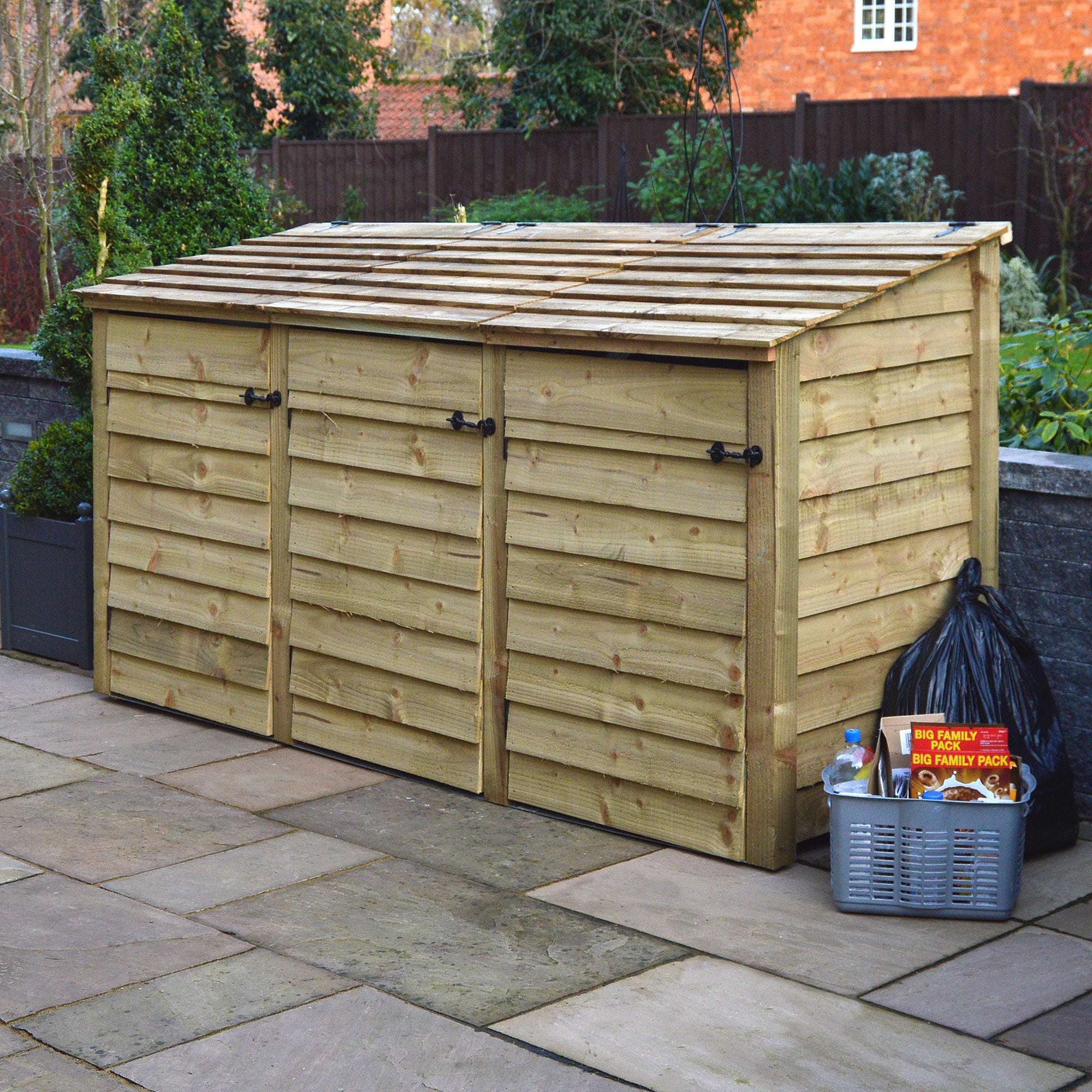 Exceptional Garden:Rutland Country Morcott Triple Wheelie Bin Storage Unit