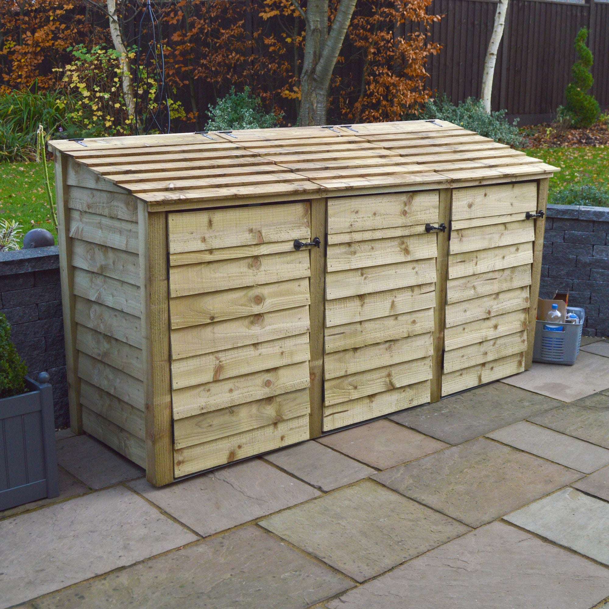 Exceptional Garden:Rutland Country Morcott Triple Wheelie Bin Storage Unit