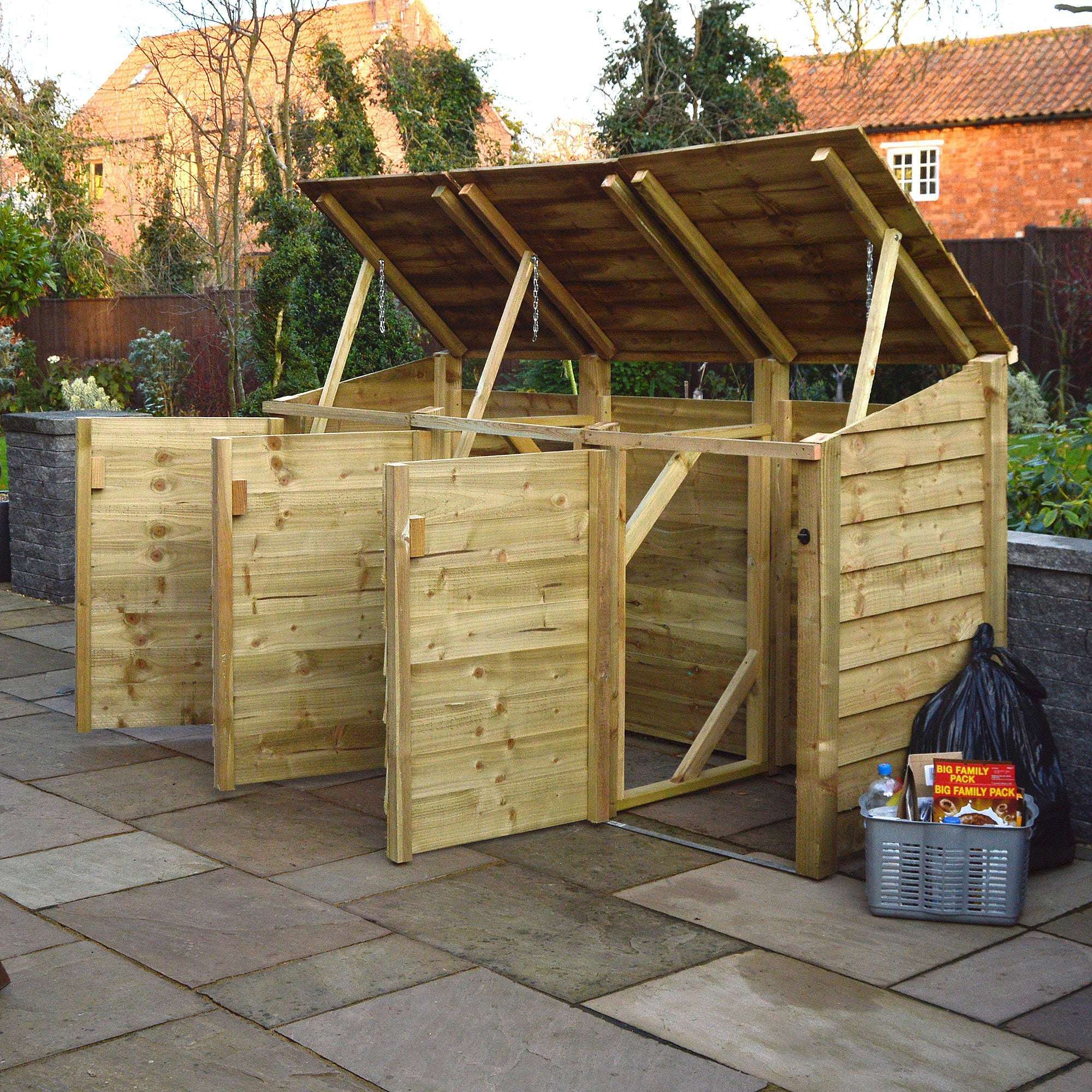 Rutland Country Morcott Triple Wheelie Bin Storage Unit:Rutland County,Exceptional Garden