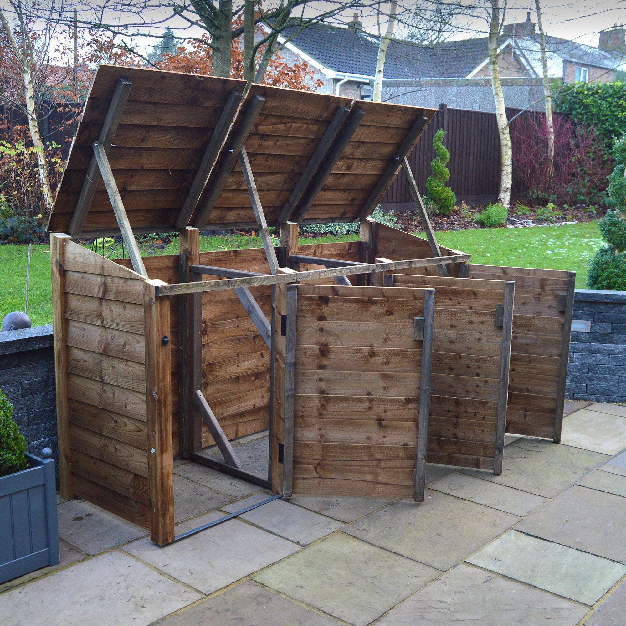 Rutland Country Morcott Triple Wheelie Bin Storage Unit:Rutland County,Exceptional Garden