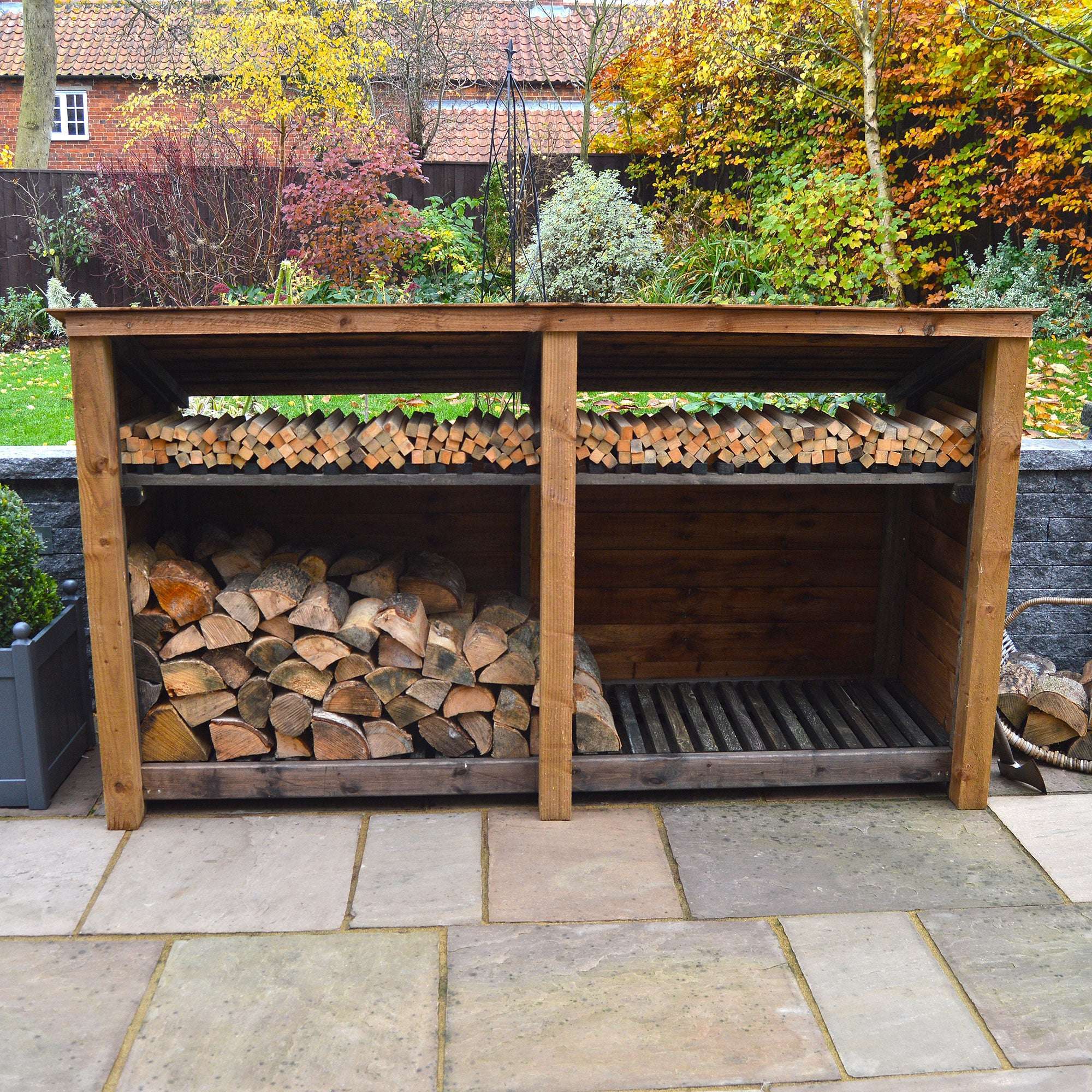 Exceptional Garden:Rutland County Normanton Log Store with Kindling Shelf - 4ft