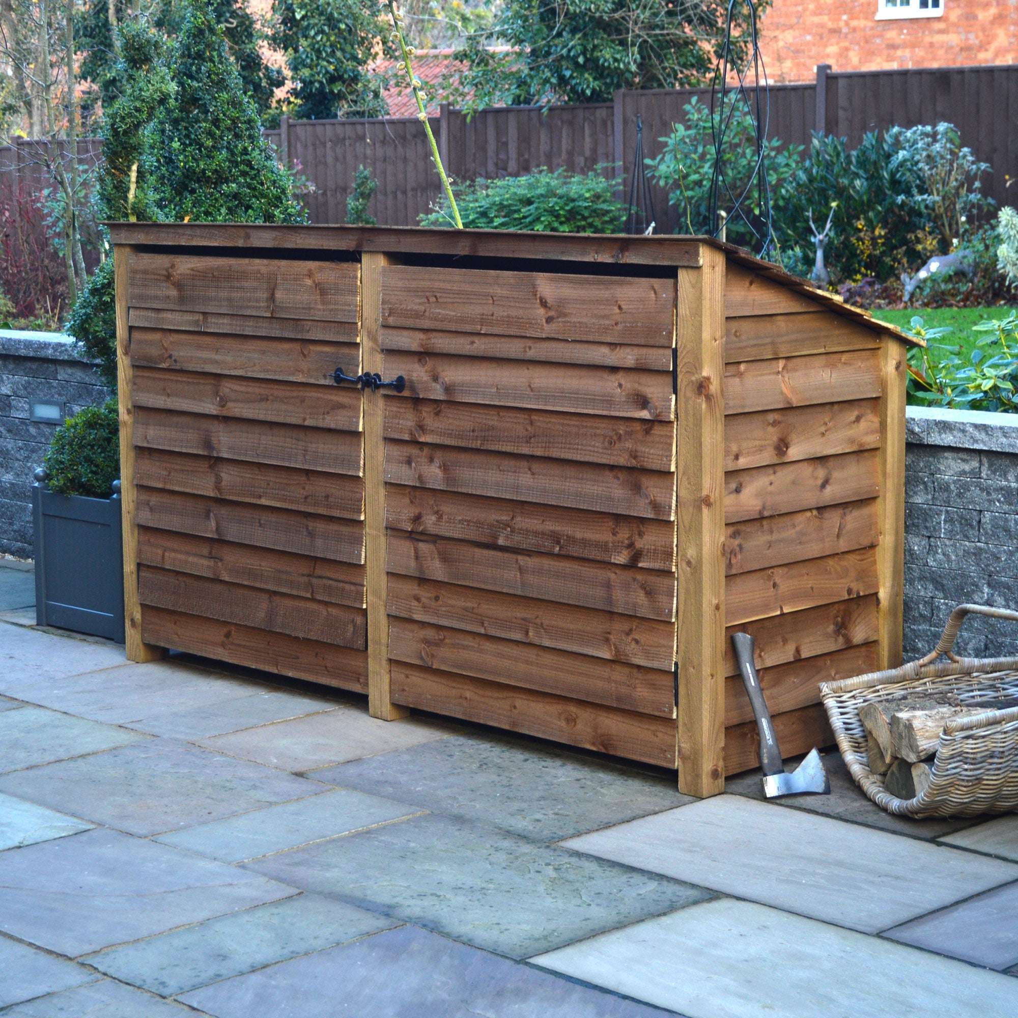 Rutland County Normanton Log Store with Door - 4ft:Rutland County,Exceptional Garden