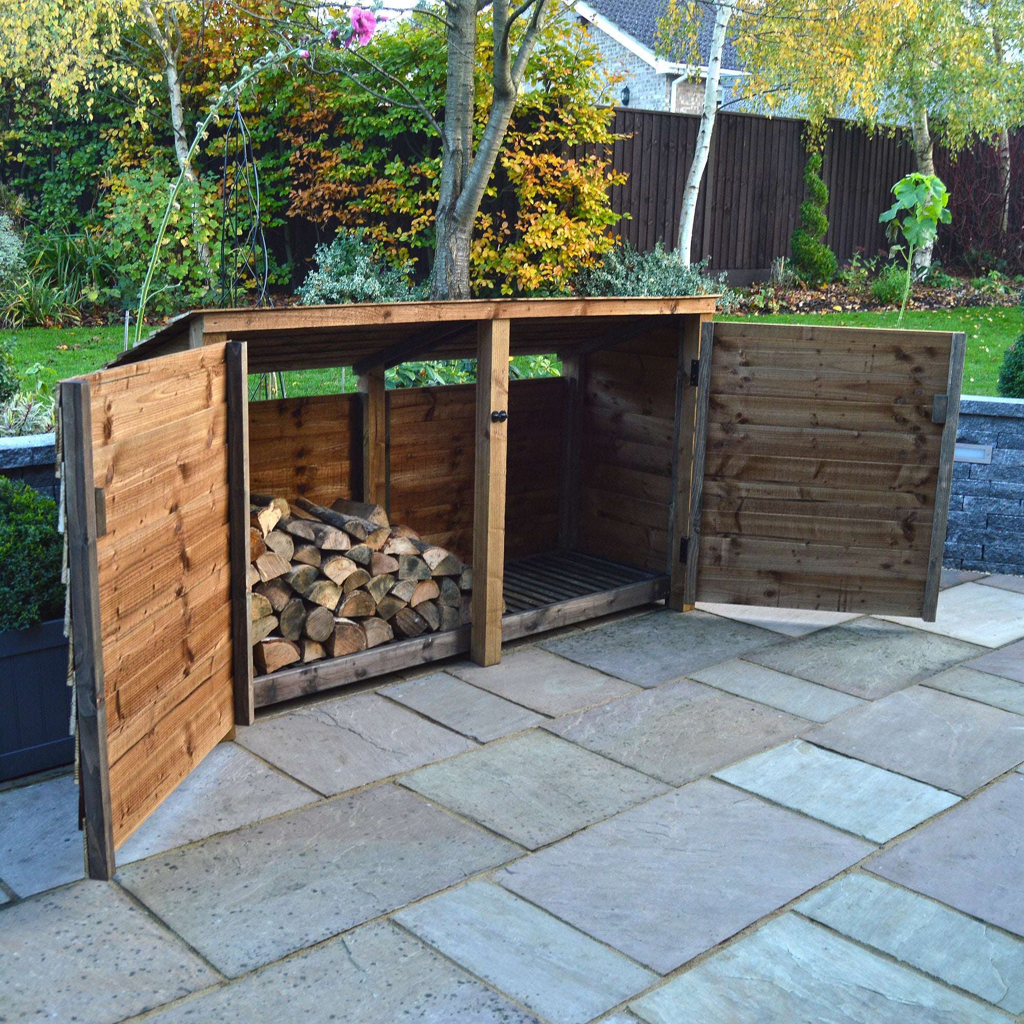 Exceptional Garden:Rutland County Normanton Log Store with Door - 4ft