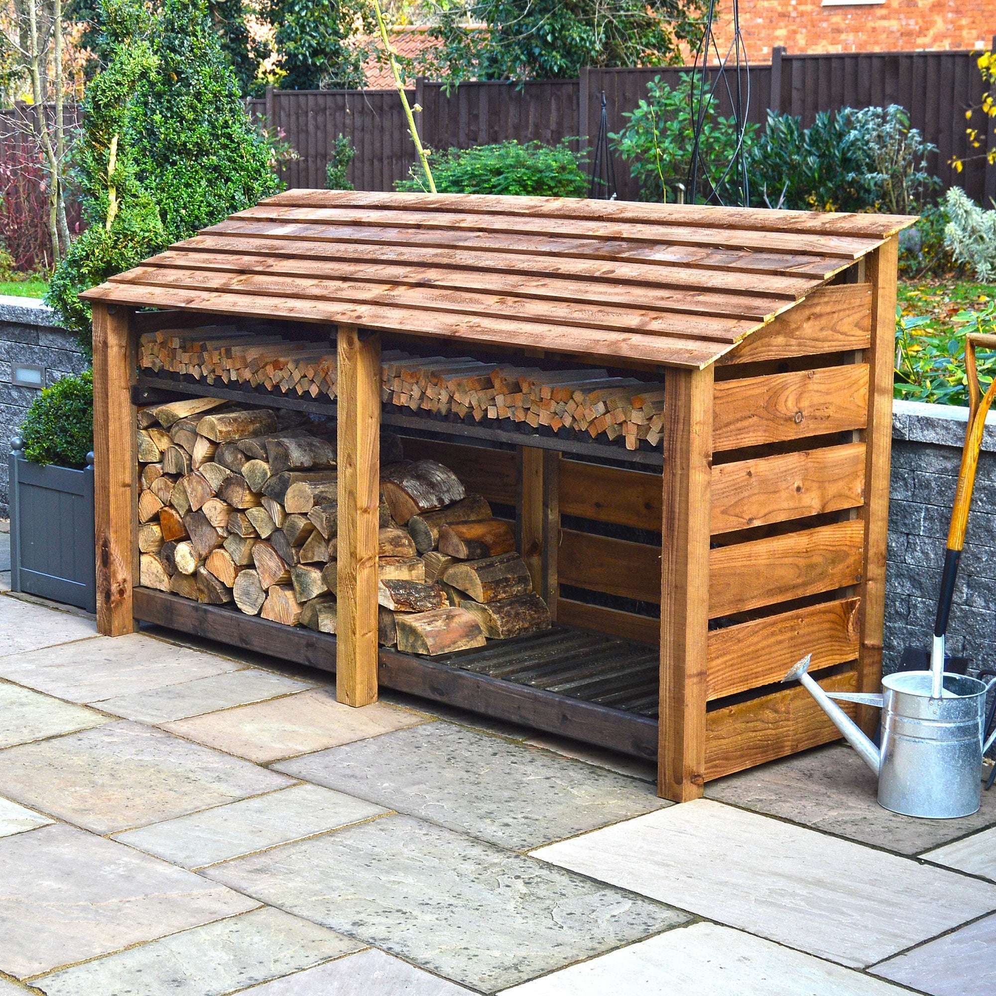 Rutland County Normanton Log Store with Kindling Shelf - 4ft:Rutland County,Exceptional Garden