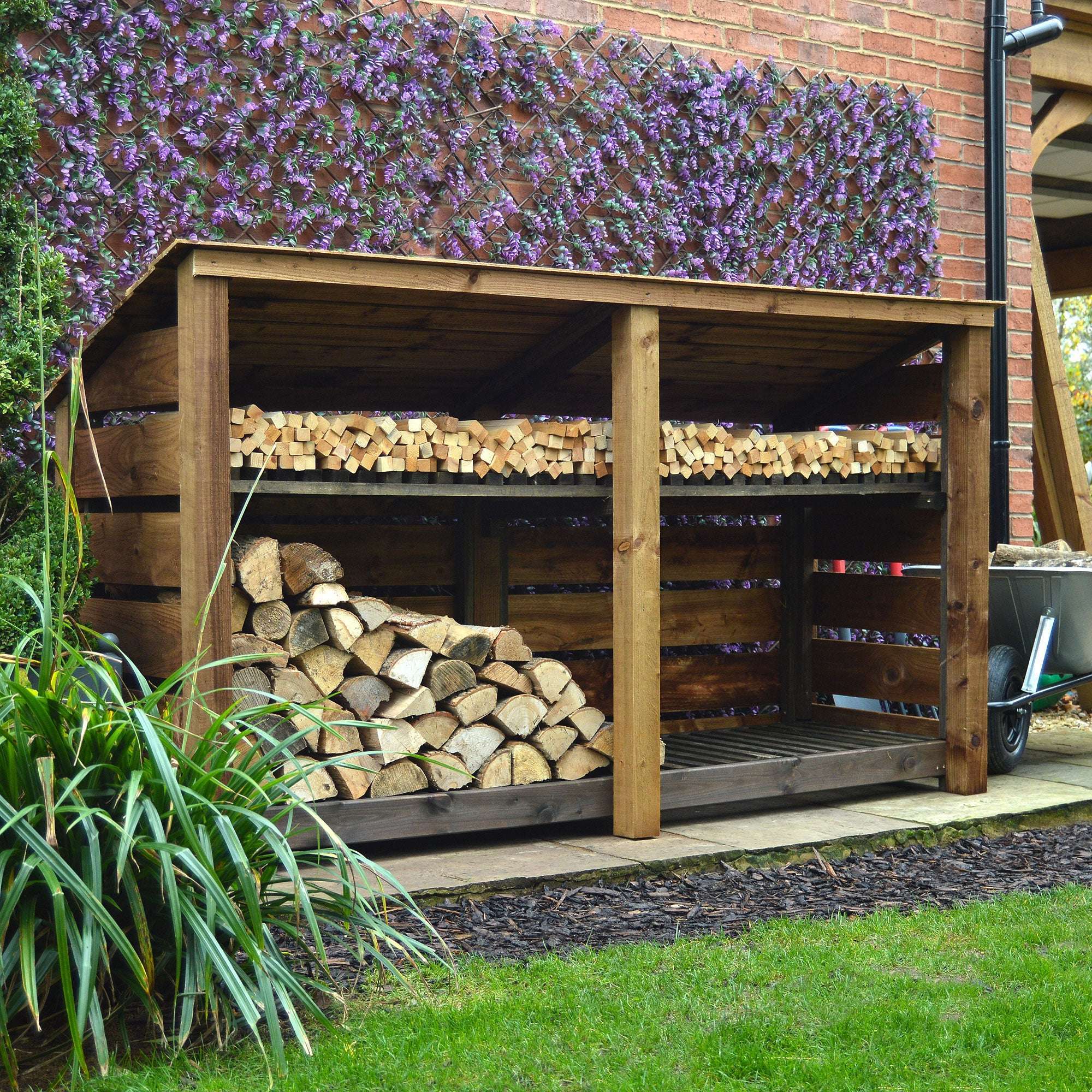 Exceptional Garden:Rutland County Normanton Log Store with Kindling Shelf - 4ft