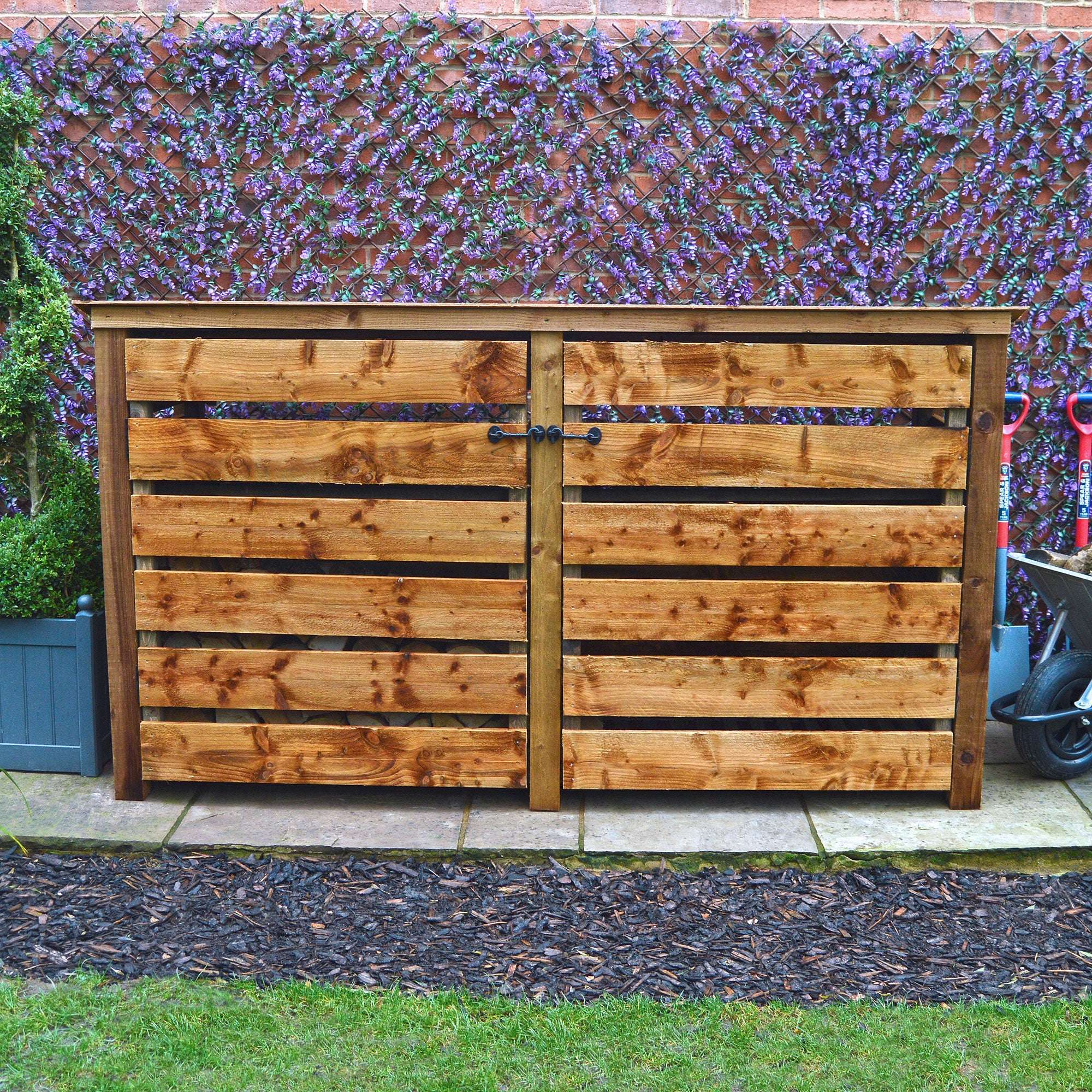 Exceptional Garden:Rutland County Normanton Log Store with Door - 4ft