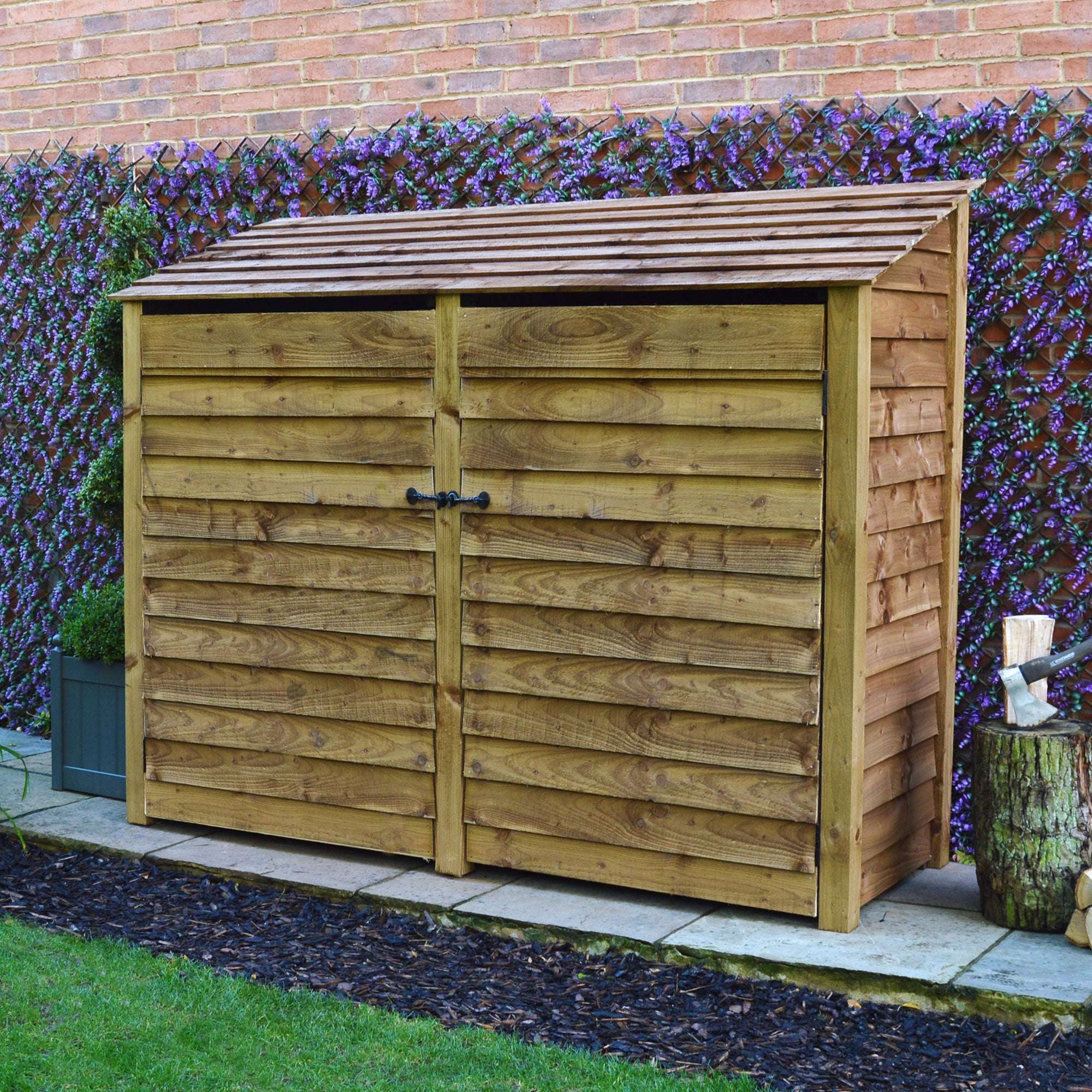 Rutland County Normanton Log Store with Door - 6ft:Rutland County,Exceptional Garden